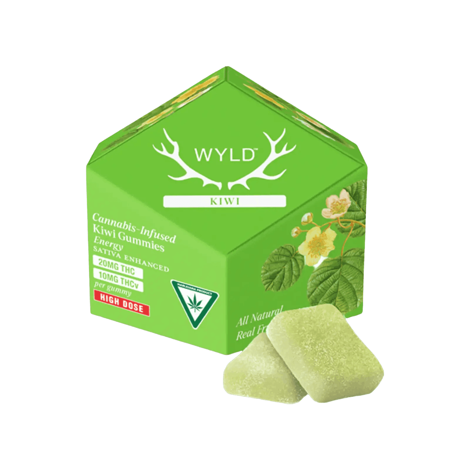 WYLD | KIWI | SATIVA | 200MG:100MG | GUMMIES | REC - View 2
