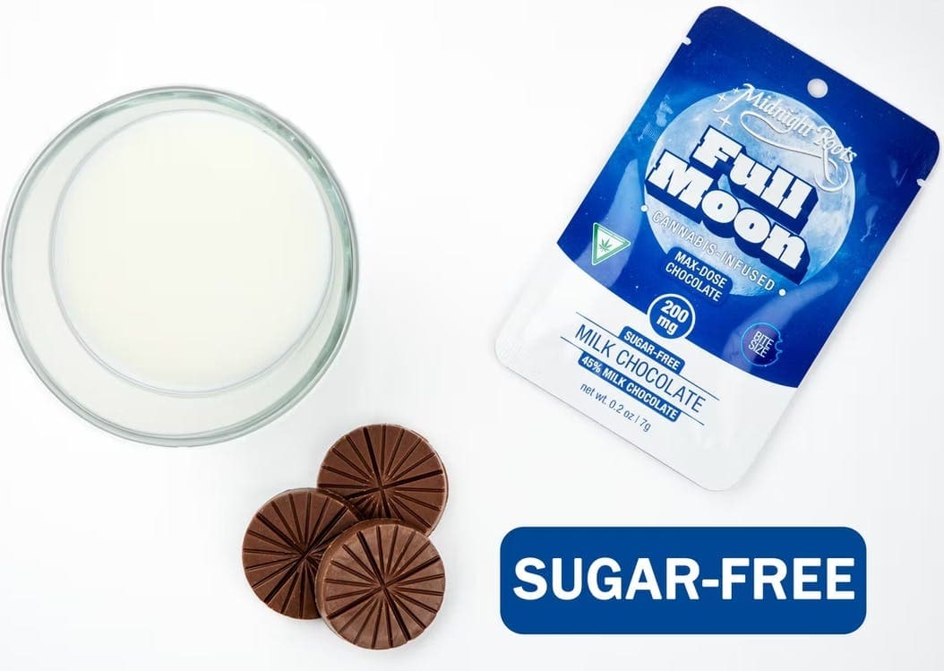 MIDNIGHT ROOTS | FULL MOON | SUGAR FREE MILK CHOCOLATE | CHOCOLATE COIN | 200MG - View 2