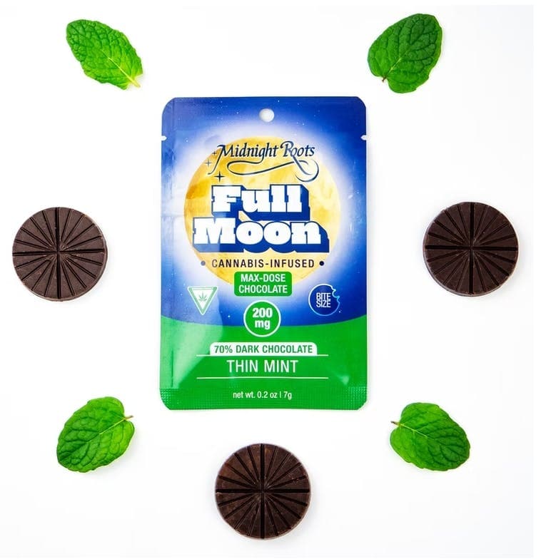 MIDNIGHT ROOTS | FULL MOON | THIN MINT | CHOCOLATE COIN | 200MG - View 2