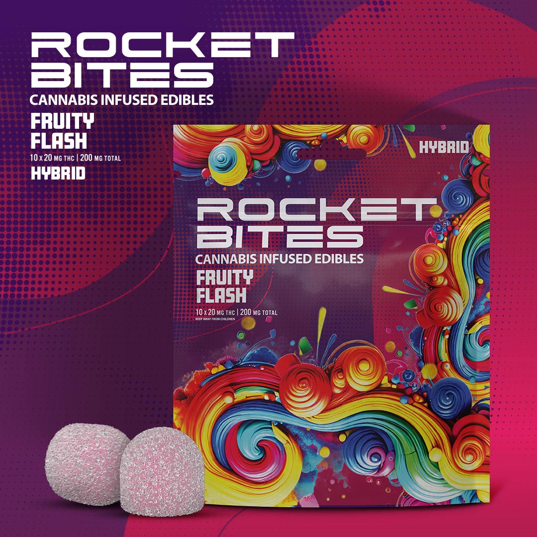 ROCKET | ROCKET BITES FRUITY FLASH | HYBRID | GUMMIES | 200MG | REC - Main view