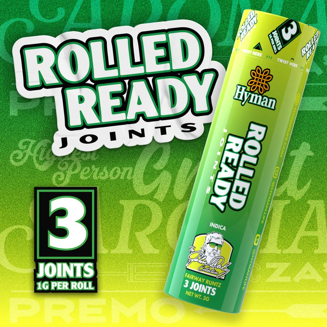 HYMAN | FAIRWAY RUNTZ ROLLED N READY | INDICA | PRE-ROLL 3 PK | 3G | REC - Main view