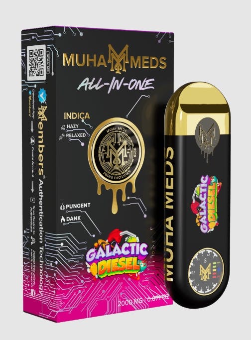 MUHA MEDS | GALACTIC DIESEL | INDICA | DISPOSABLE VAPE | 2G | REC - Main view