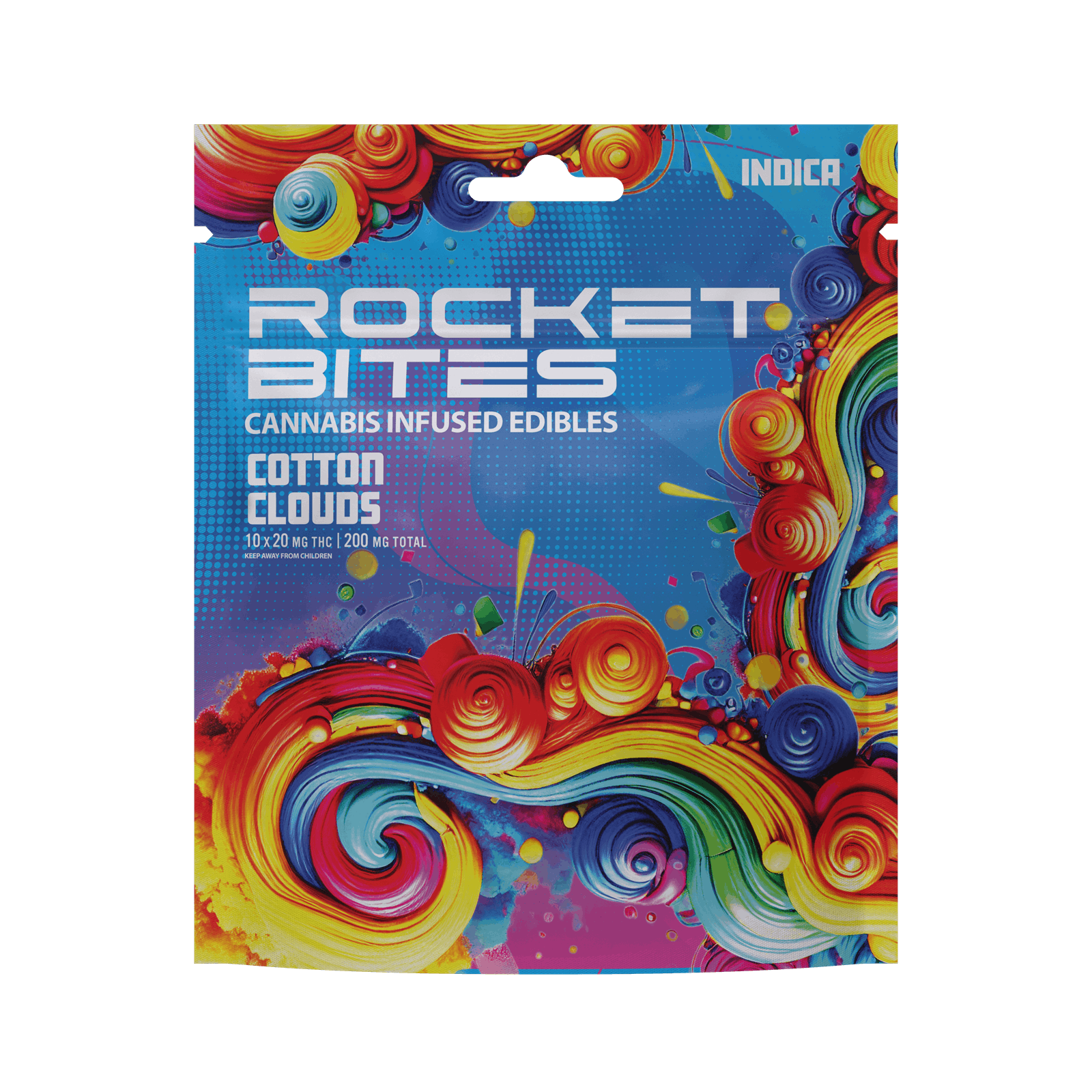 ROCKET BITES | COTTON CLOUD | INDICA | GUMMIES | 200MG | REC - Main view