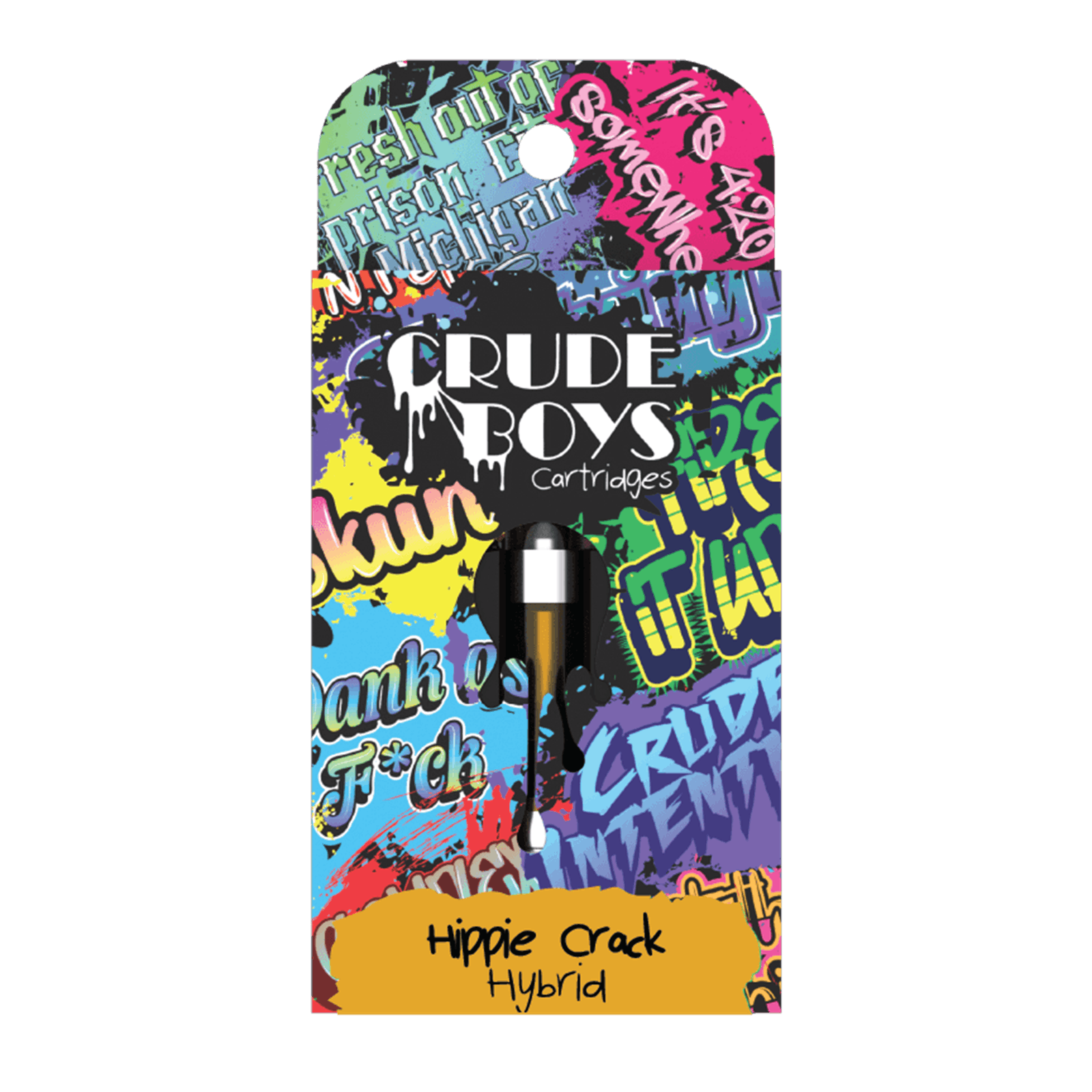Crude Boys | Hippie Crack | Hybrid | 510 Vape Cartridge | REC - Main view