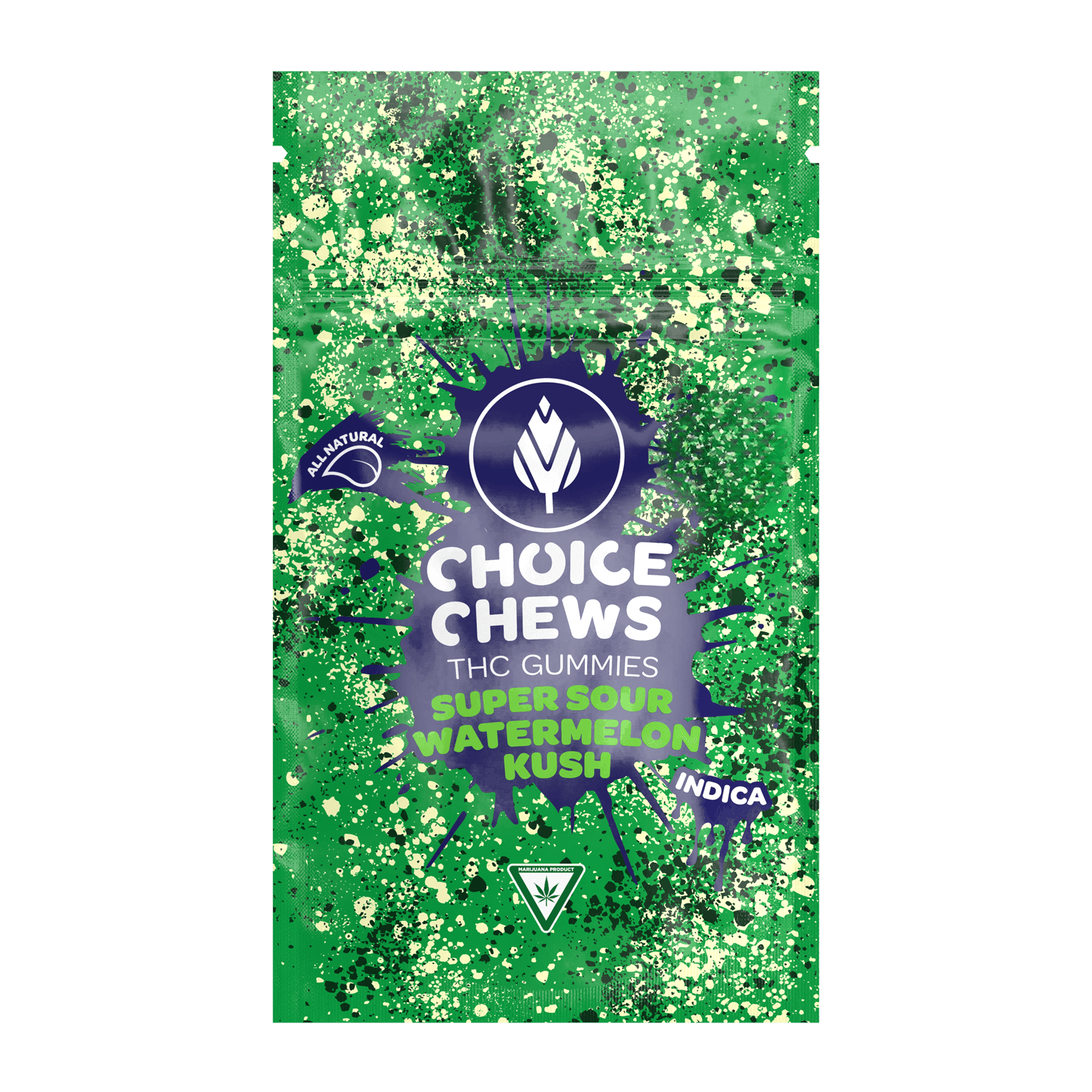 CHOICE | SUPER SOUR WATERMELON KUSH | INDICA | GUMMIES | 200MG | REC - Main view