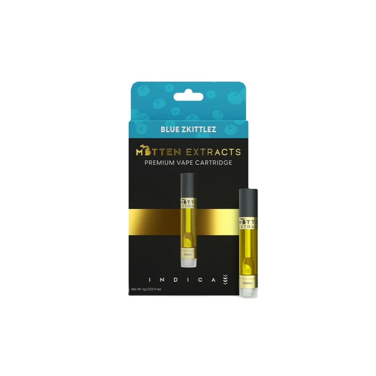 MITTEN EXTRACTS | BLUE ZKITTLEZ | INDICA | 510 CARTRIDGE | 1G | REC - Main view