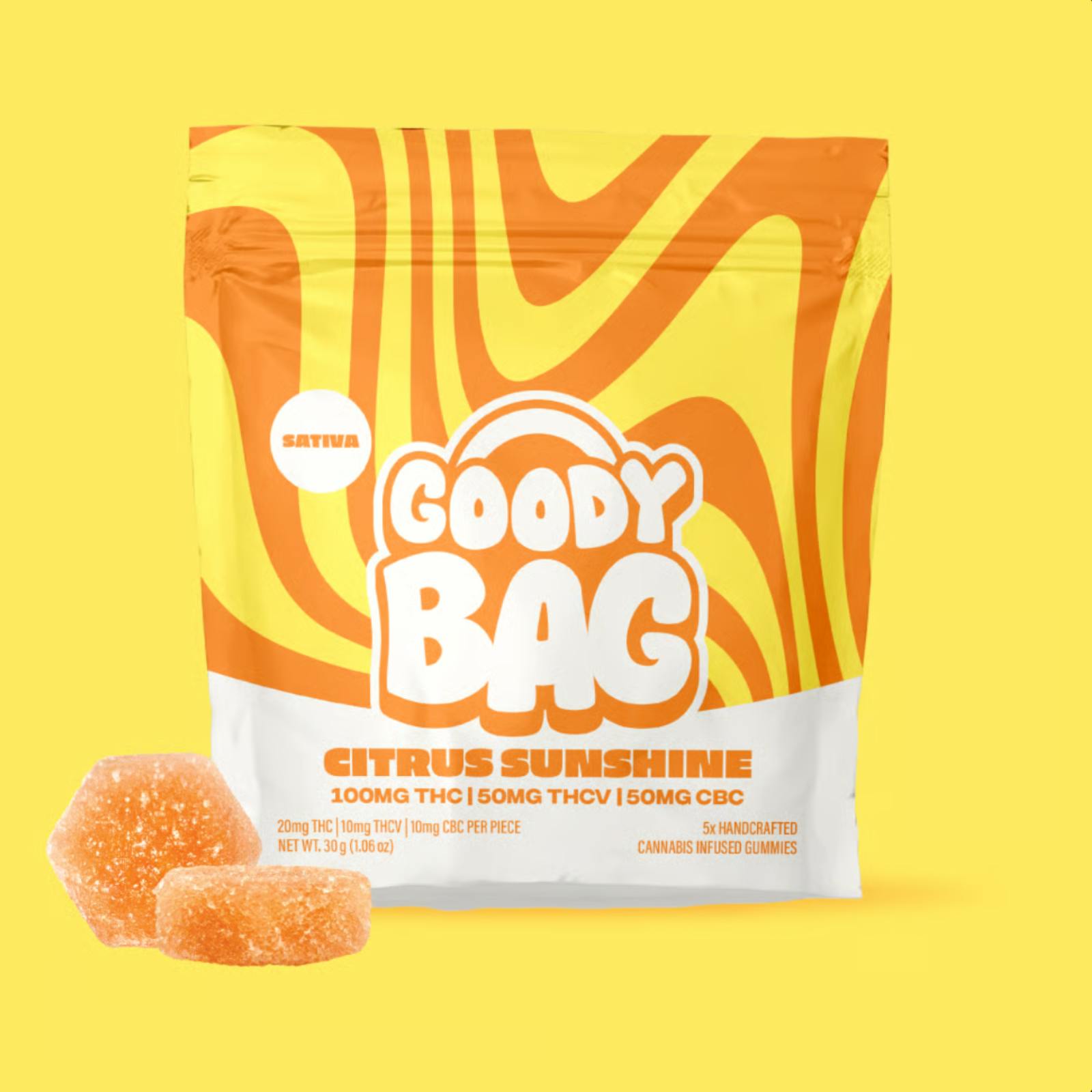 GOODY BAG | CITRUS SUNSHINE | 2:1:1 THC:CBD:THCV | SATIVA | GUMMIES | 200MG | Rec - Main view