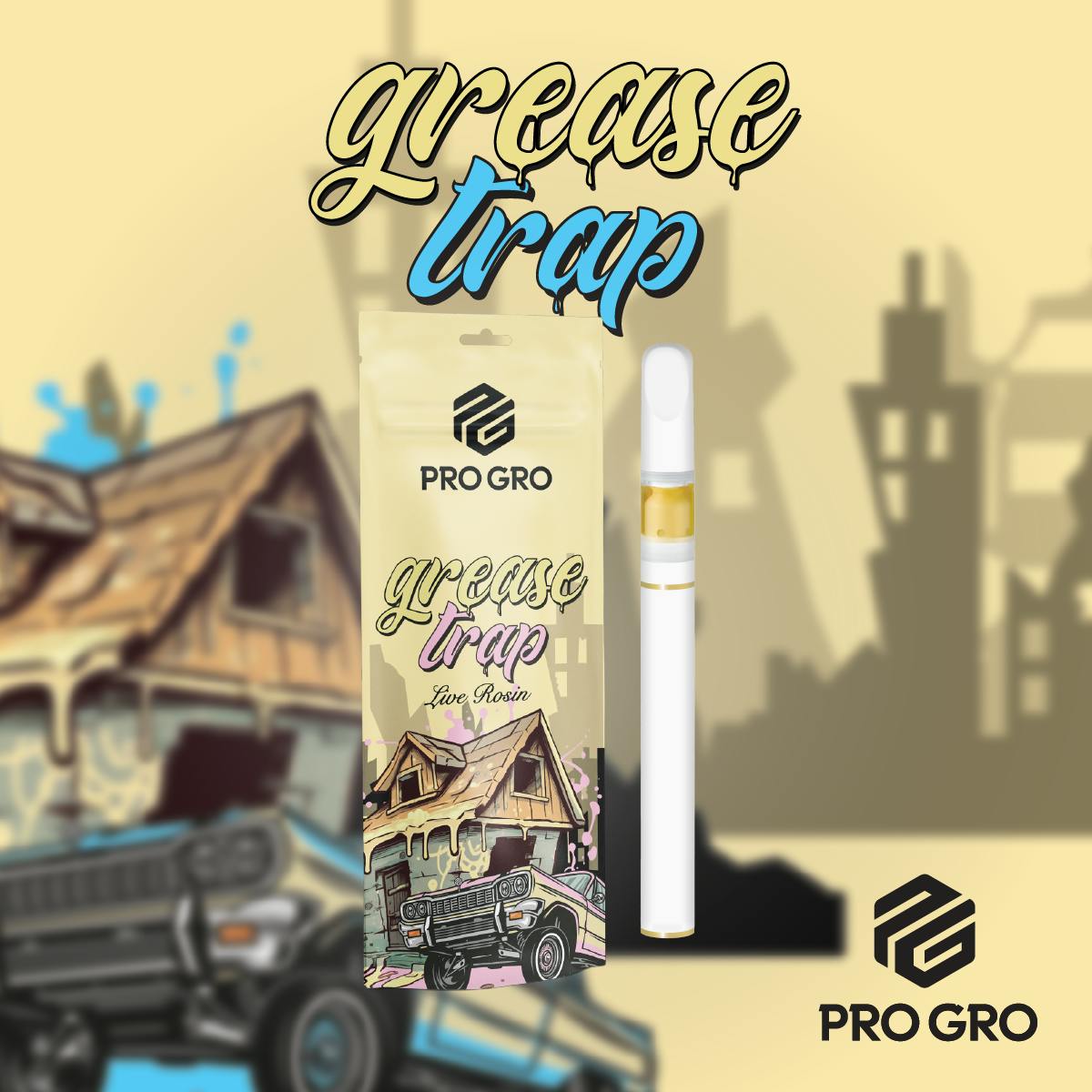PRO GRO | GREASE TRAP | INDICA | LIVE ROSIN DISPOSABLE VAPE | .5G | REC - Main view