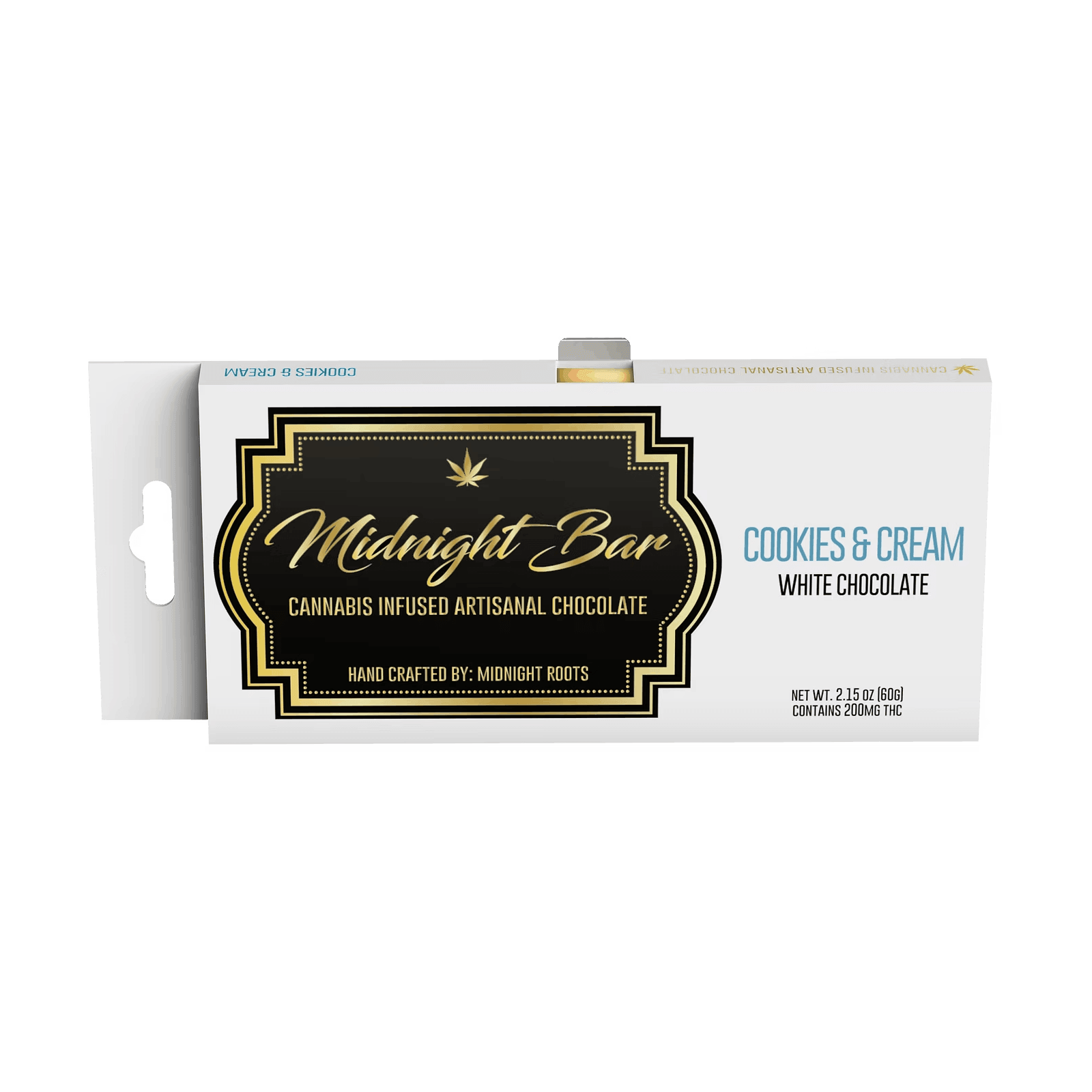 MIDNIGHT ROOTS | COOKIES & CREAM CHOCOLATE BAR | 200MG | REC - Main view