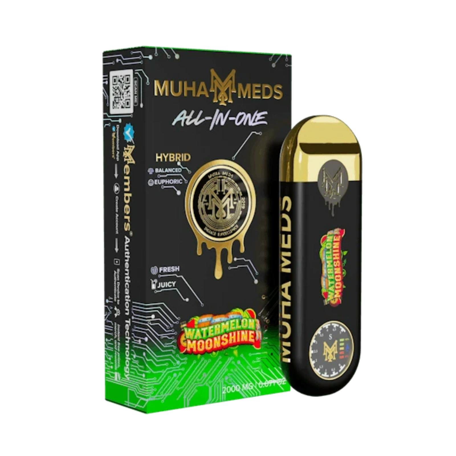 MUHA MEDS | WATERMELON MOONSHINE | HYBRID | DISPOABLE VAPE | 2G | REC - Main view