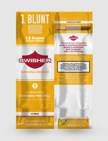 SWISHER | BANANA BREEZE | HYBIRD | INFUSED BLUNT | 1.5G | REC - Main view
