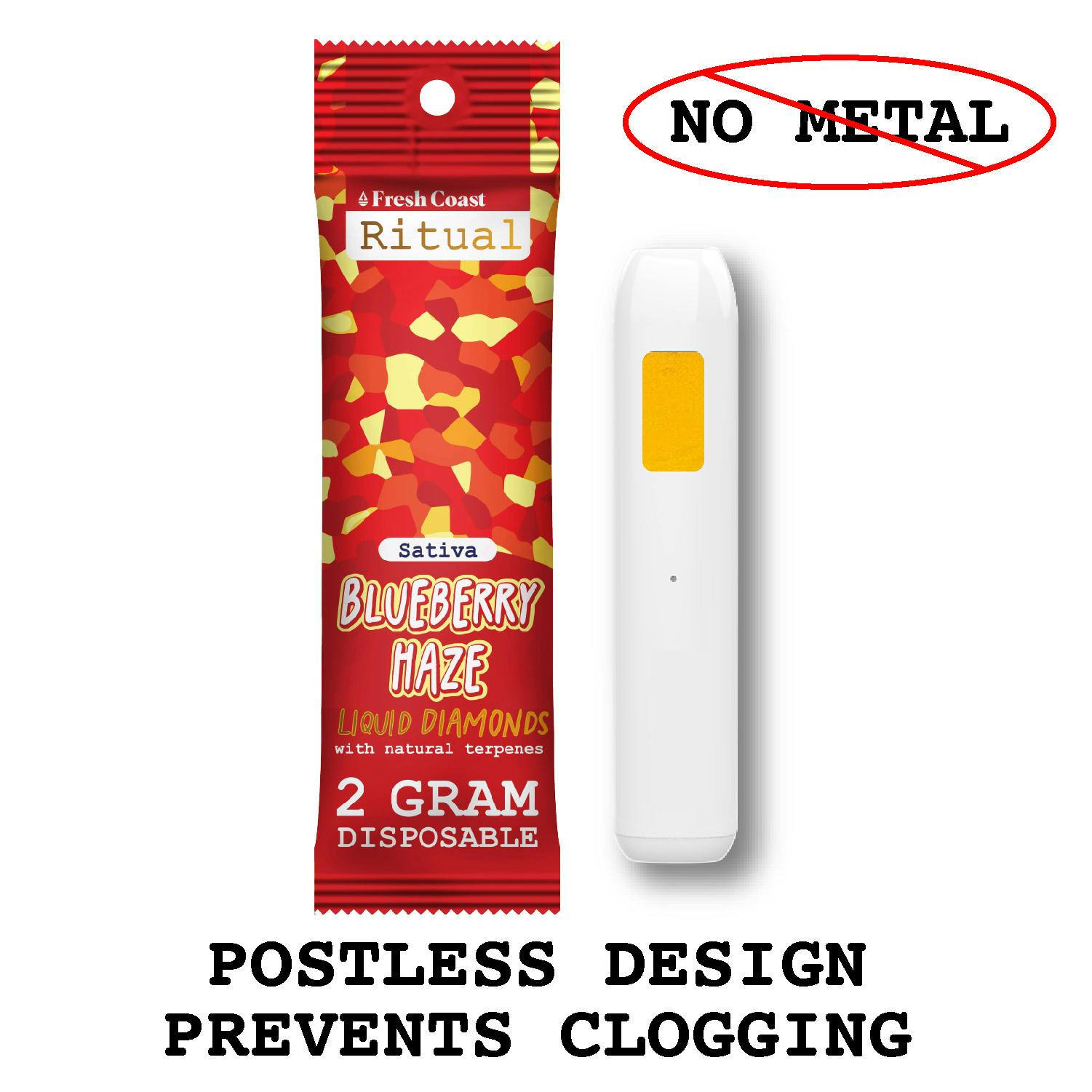 FRESH COAST | RITUAL | | BLUEBERRY HAZE | SATIVA | DISPOSABLE VAPE | 2G | REC - Main view