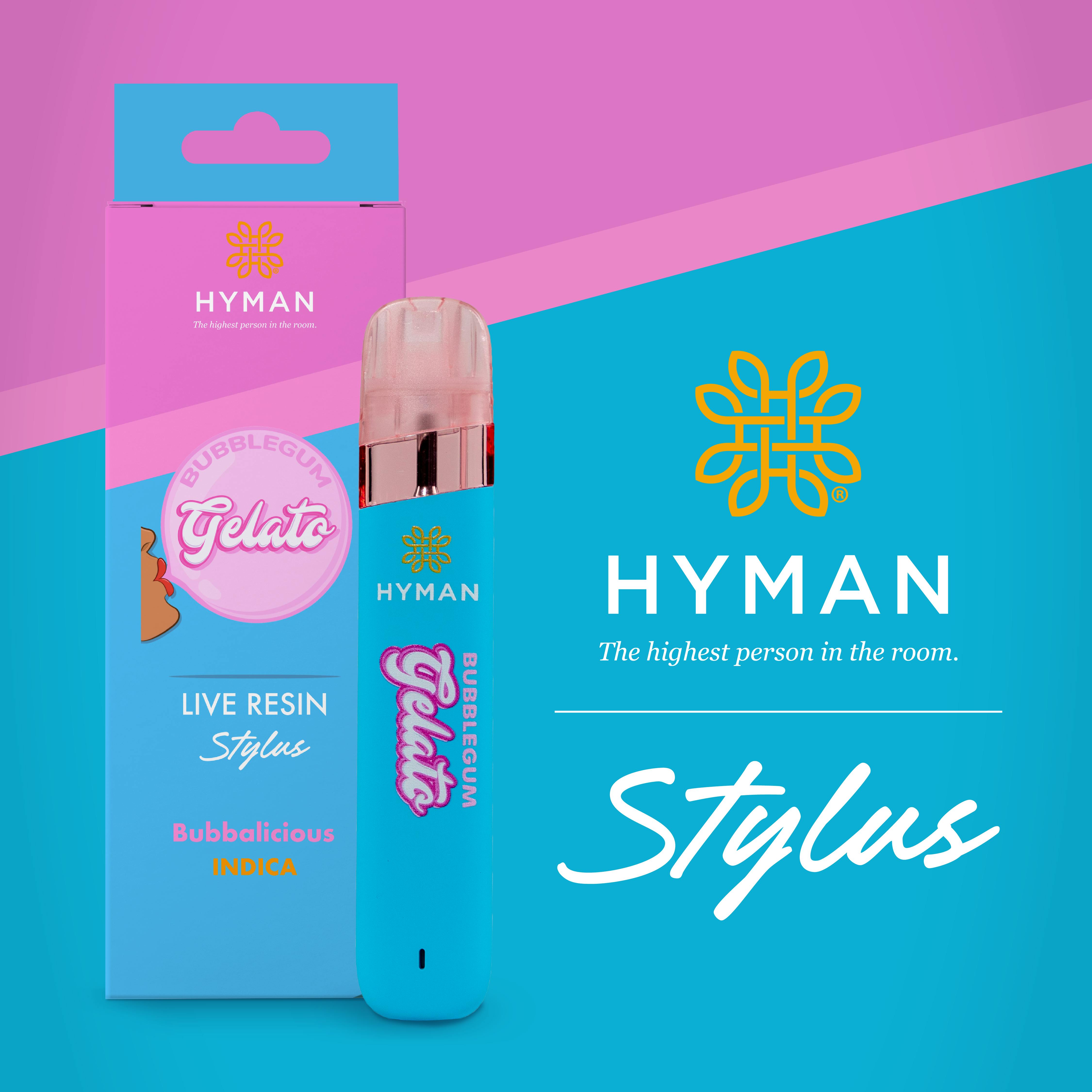 HYMAN | BUBBLEGUM GELATO | INDICA | DISPOSABLE VAPE | 1G | REC - Main view