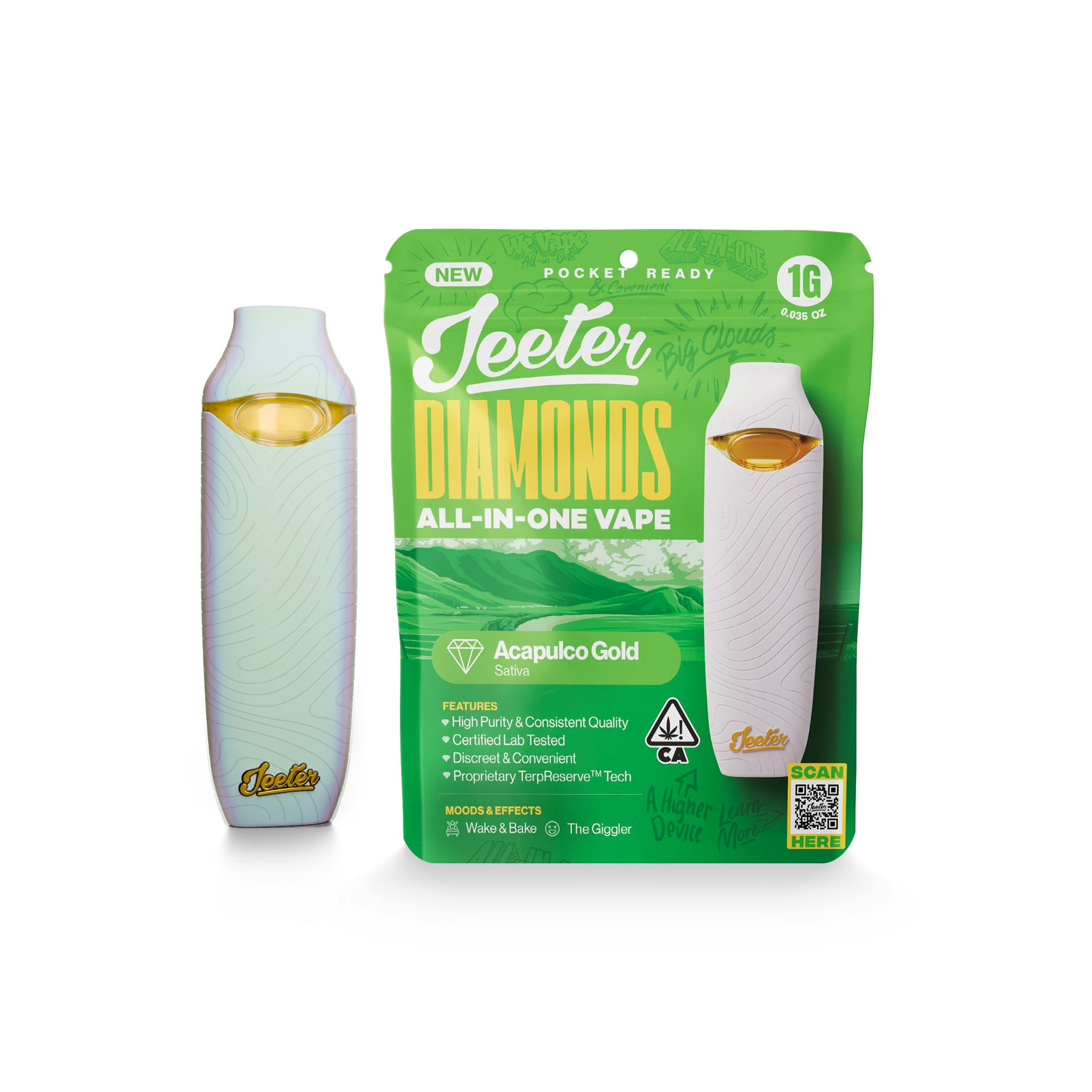 JEETER | ACAPULCO GOLD | SATIVA | DISPOSABLE VAPE | DIAMOND | 1G | REC - Main view