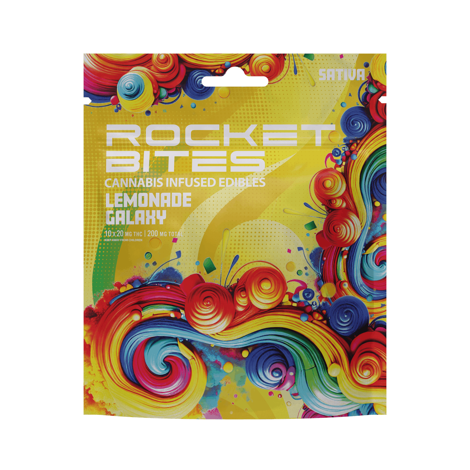 ROCKET BITES | LEMONADE GALAXY | SATIVA | GUMMIES | 200MG | REC - Main view