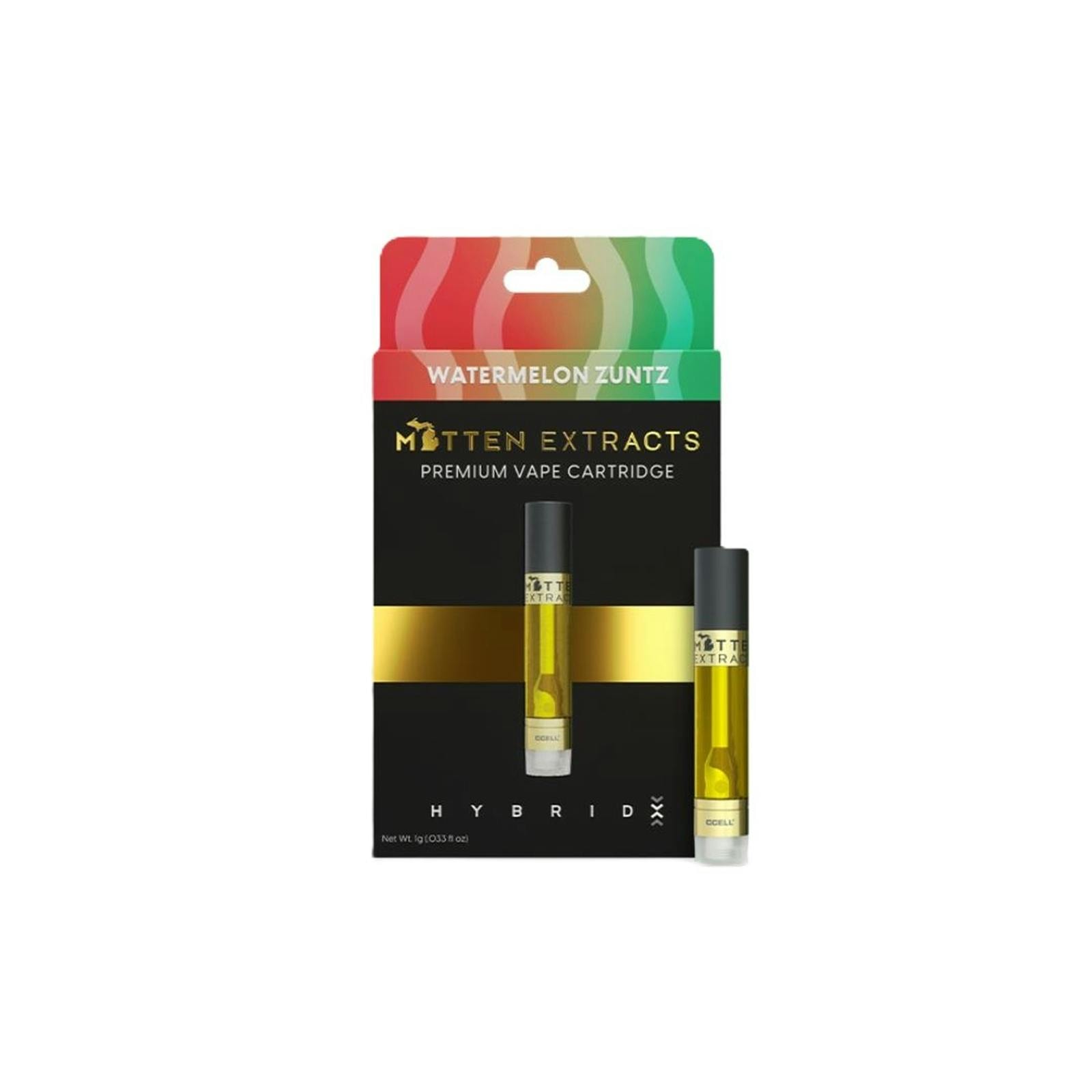 MITTEN EXTRACTS | WATERMELON ZUNTZ | HYBRID | 510 CARTRIDGE | 1G | REC - Main view