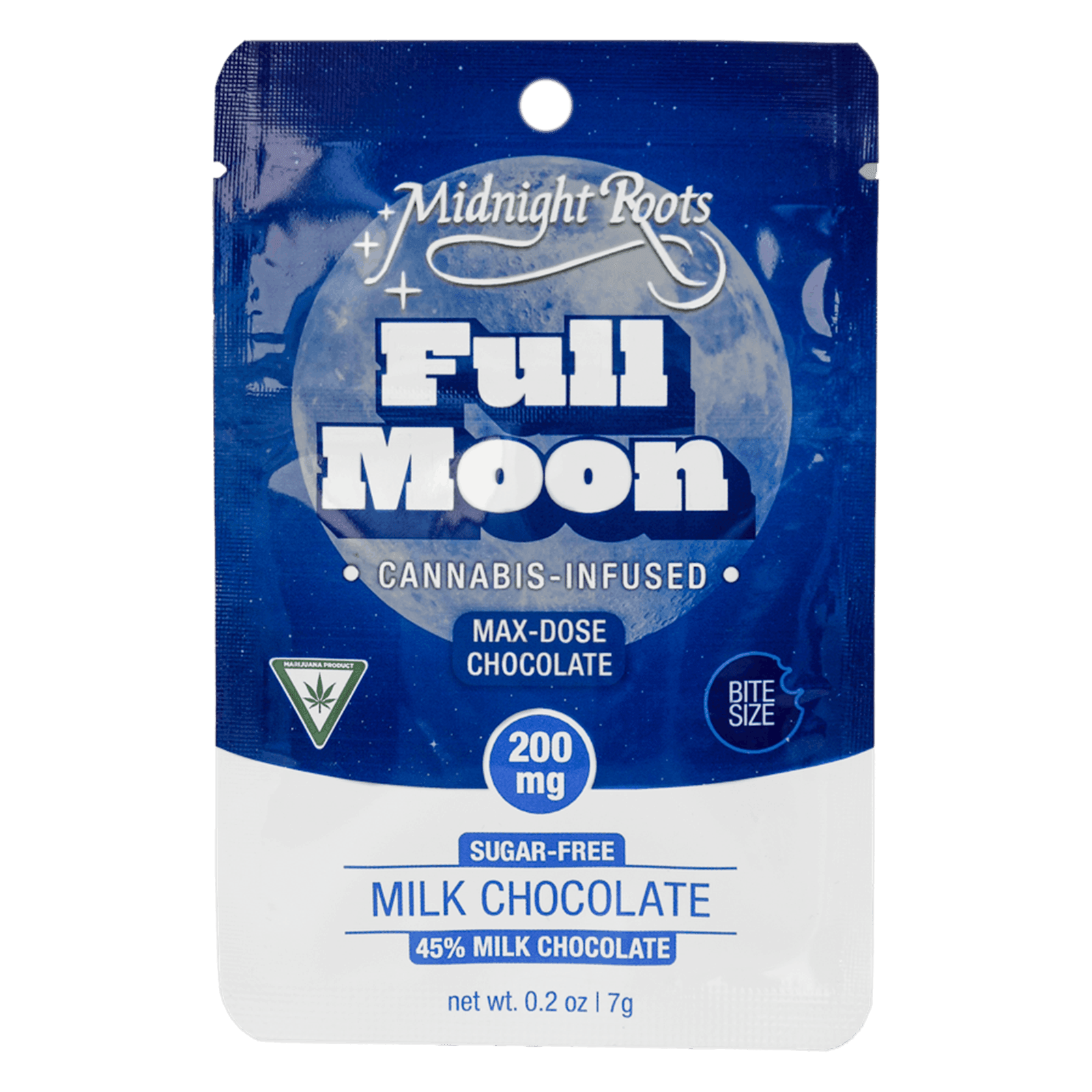 MIDNIGHT ROOTS | FULL MOON | SUGAR FREE MILK CHOCOLATE | CHOCOLATE COIN | 200MG - Main view