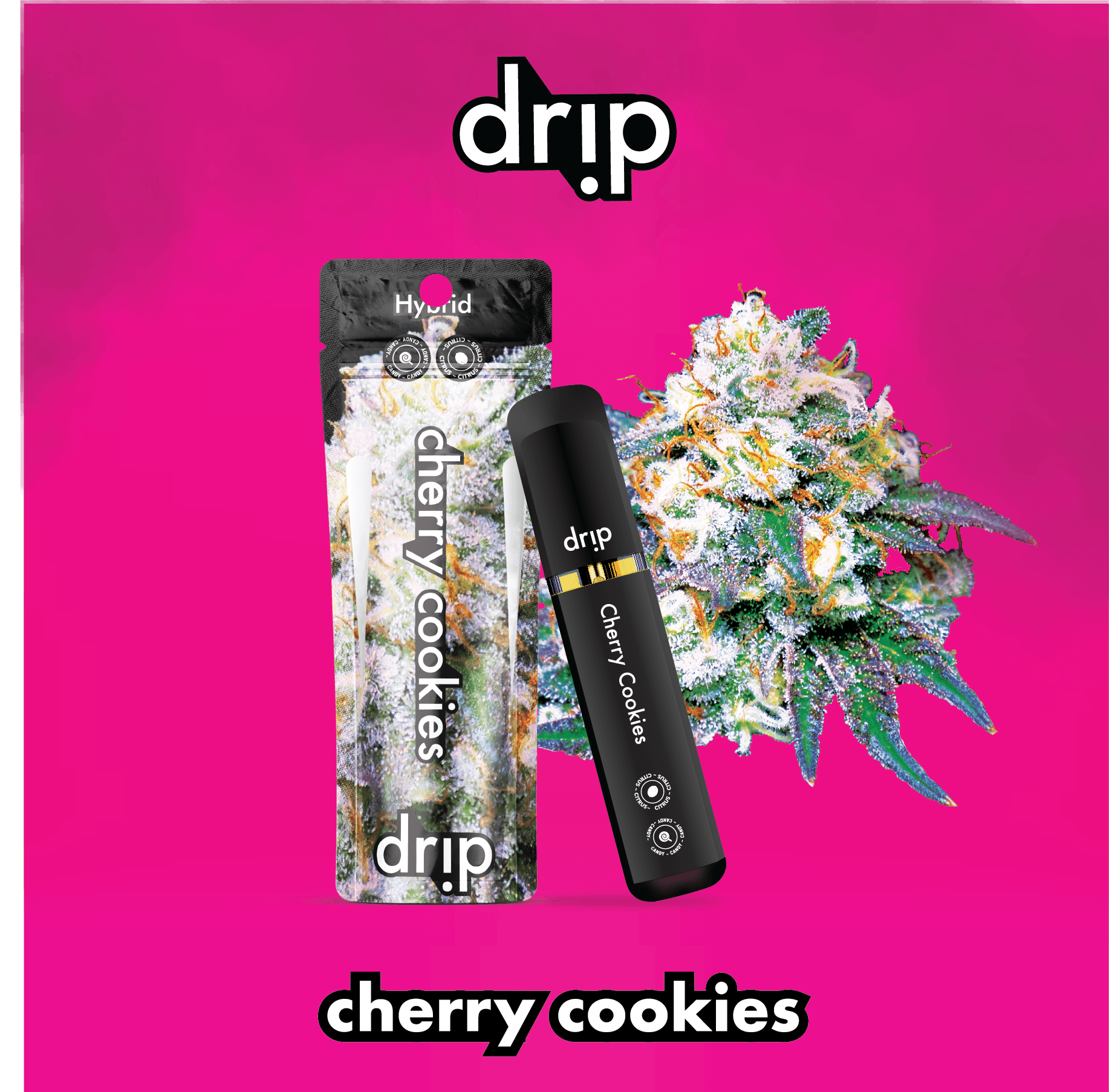 DRIP | CHERRY COOKIES | HYBRID | BIG RIPPER | DISPOSABLE VAPE | 2G | REC - Main view