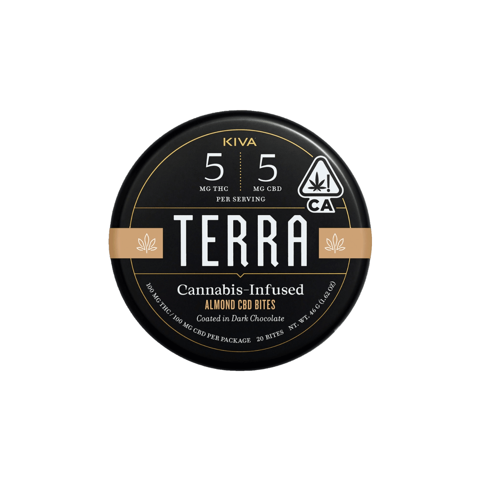 KIVA | TERRA | CHOCOLATE COVERED ALMONDS | 100MG:100MG | REC - Main view
