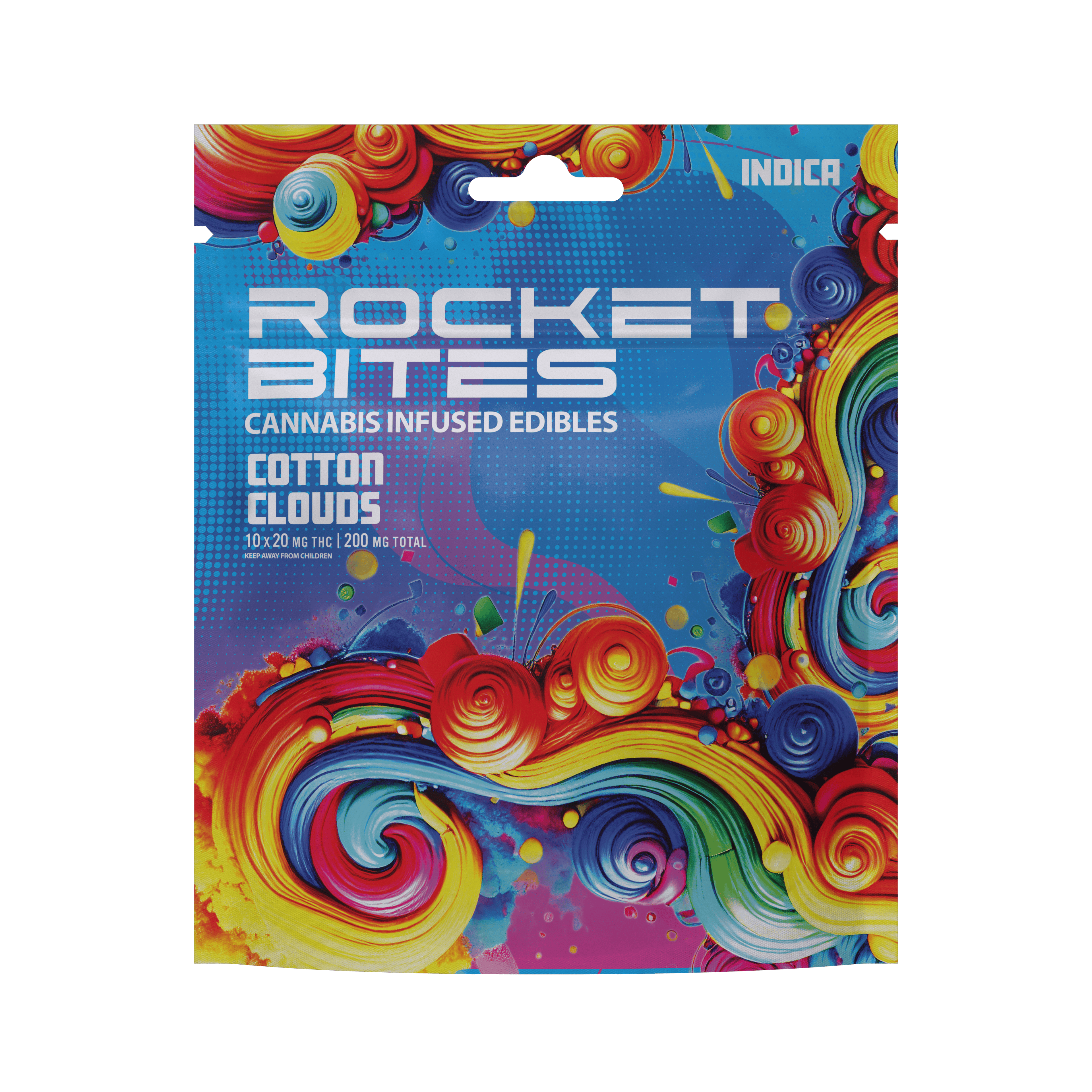 ROCKET BITES | COTTON CLOUDS | INDICA | GUMMIES | 200MG | REC - Main view