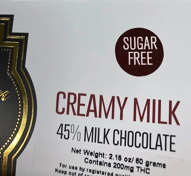 MIDNIGHT BAR | SUGAR FREE MILK CHOCOLATE | CHOCOLATE BAR | 200MG | REC - Main view