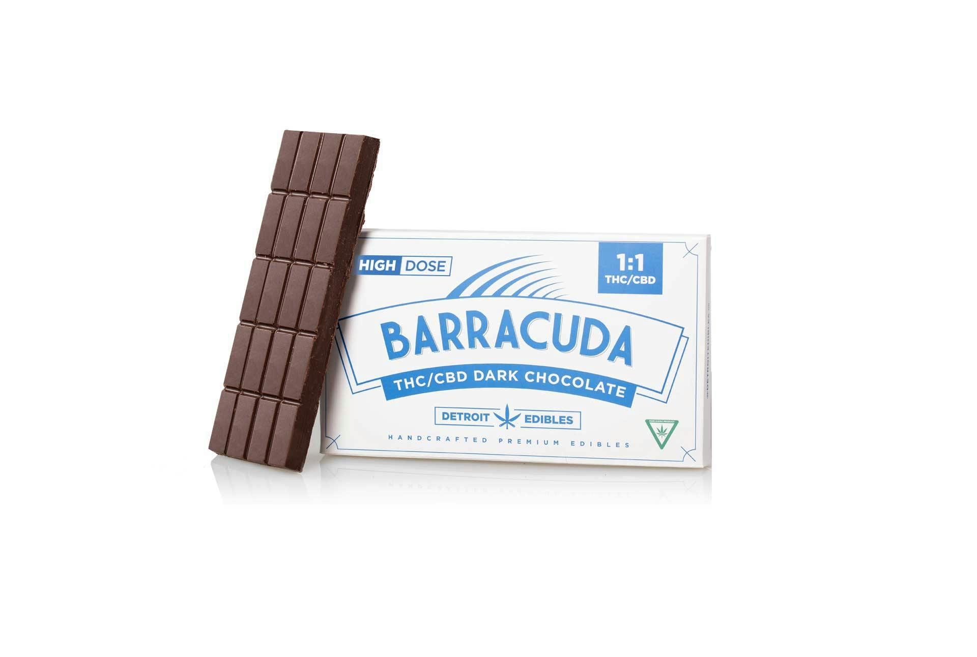 DETROIT EDIBLE CO. | BARRACUDA 1:1 DARK CHOCOCLATE BAR | 200MG | REC - Main view