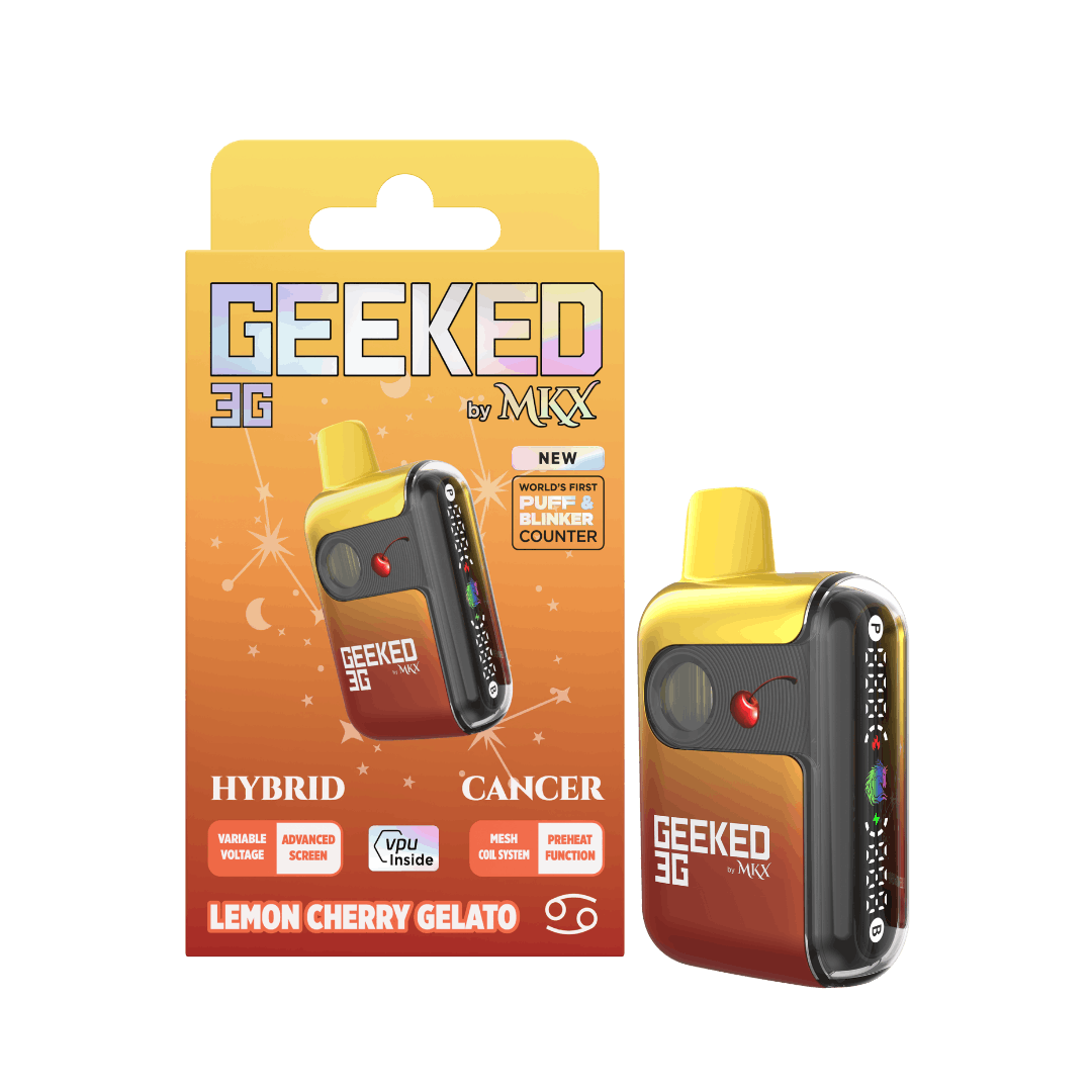 MKX | GEEKED LEMON CHERRY GELATO | HYBRID | DISPOSABLE VAPE | 3G | REC - Main view