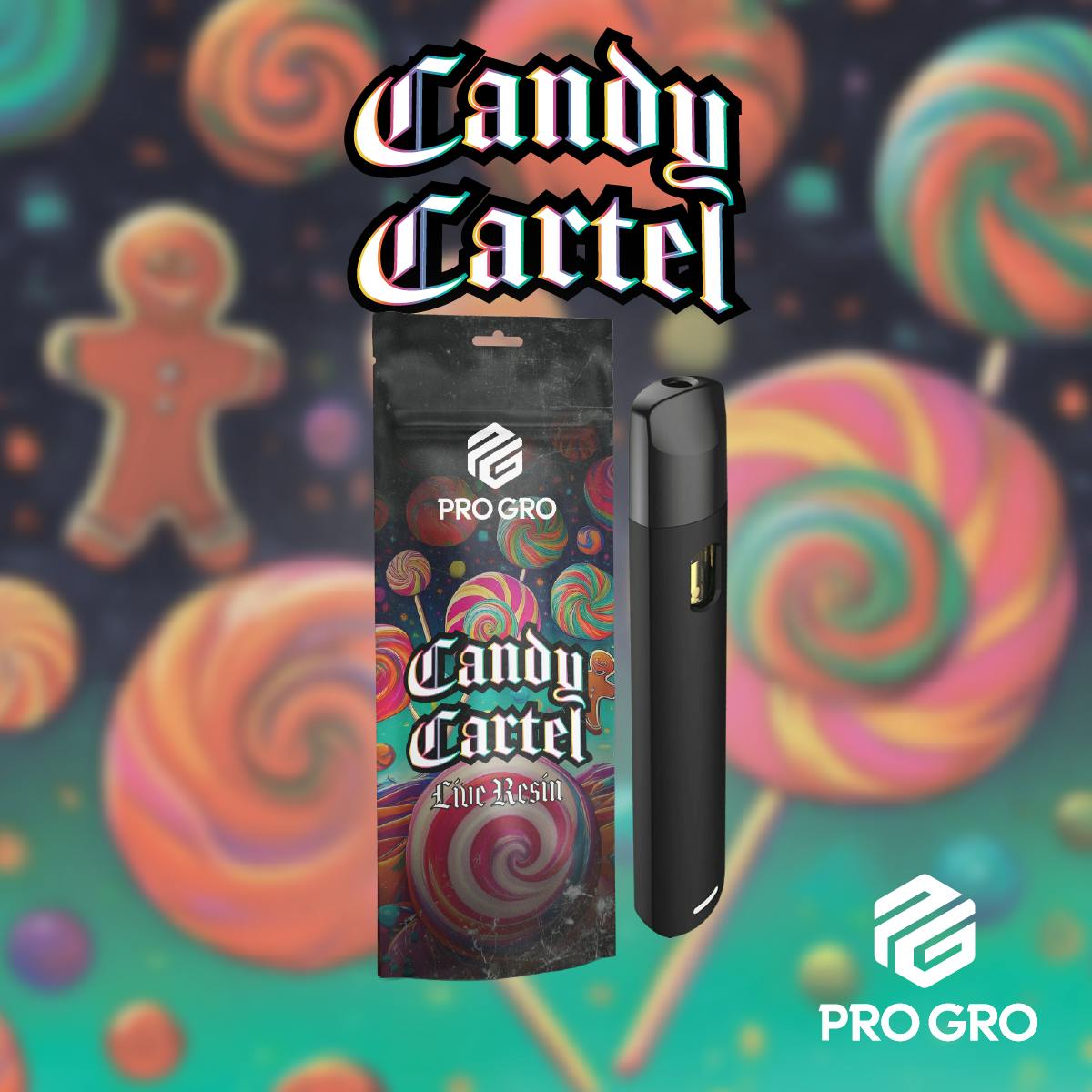 PRO GRO | CANDY CARTEL LIVE RESIN | HYBRID | DISPOSABLE VAPE | 1G | REC - Main view