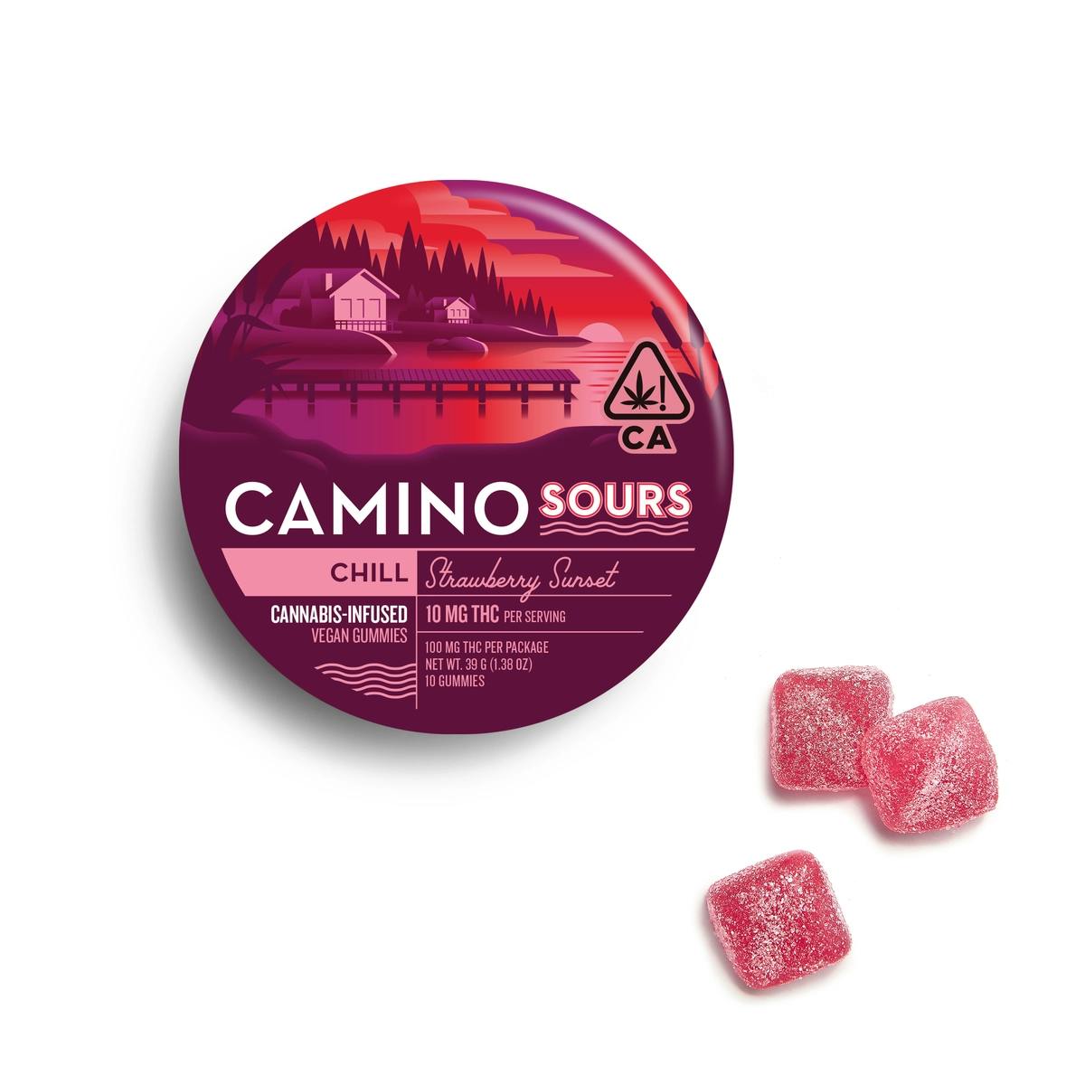CAMINO | SOURS | STRAWBERRY SUNSET | HYBRID | GUMMIES | 200MG | REC - Main view
