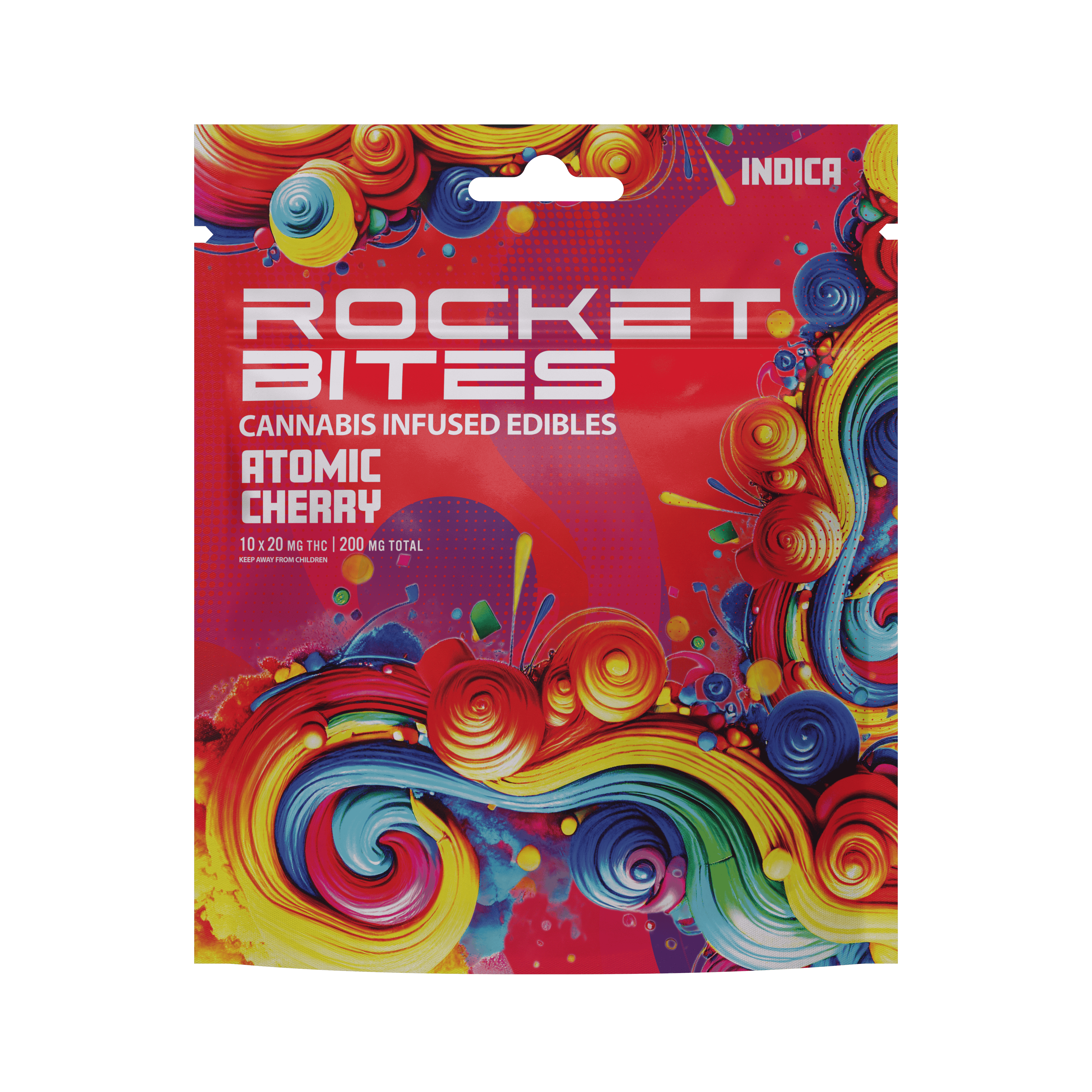 ROCKET BITES | ATOMIC CHERRY | INDICA | GUMMIES | 200MG | REC - Main view