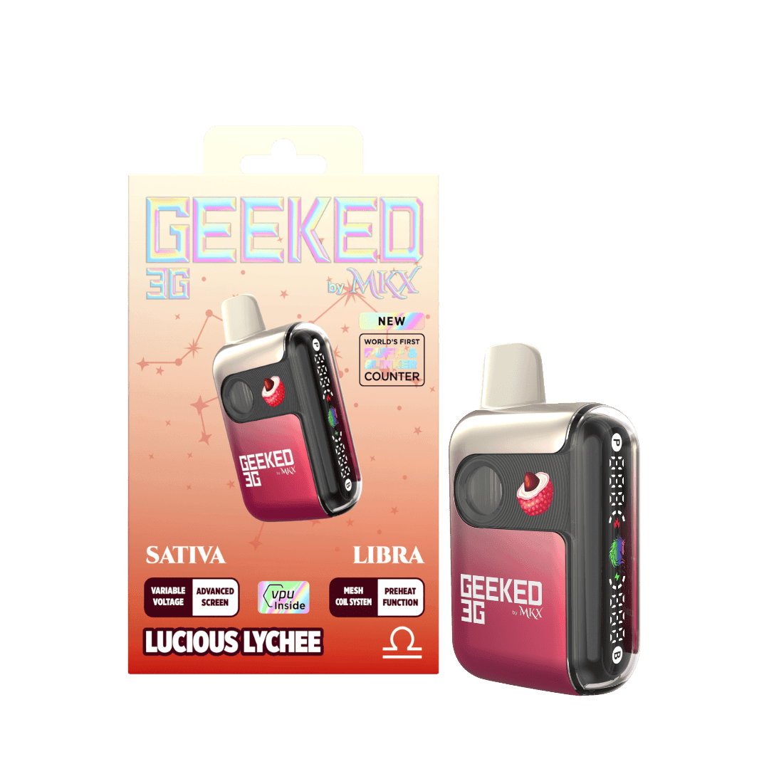MKX | GEEKED | LUCIOUS LYCHEE | SATIVA | DISPOSABLE VAPE | 3G | REC - Main view