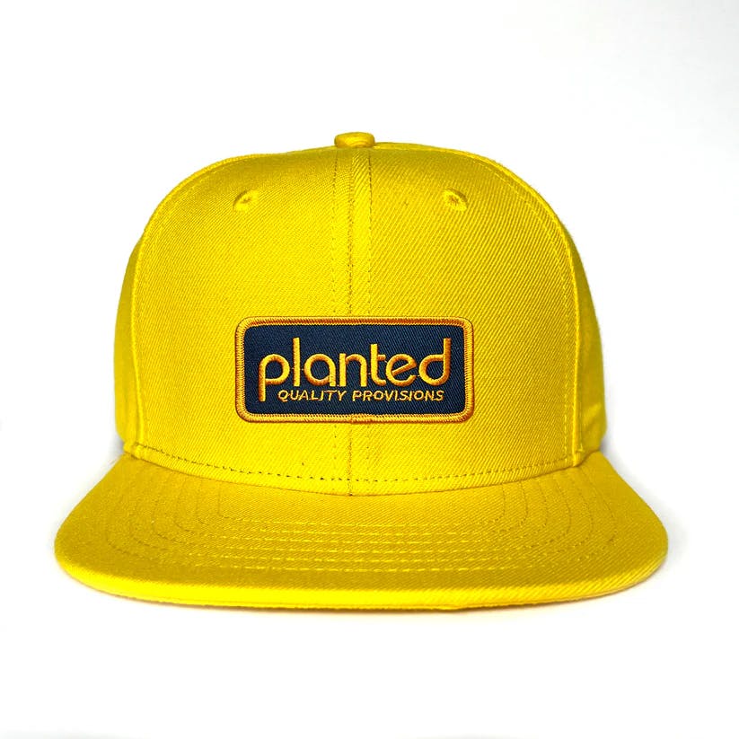 Yellow Snapback | Black & Yellow Rectangle Patch - Main view
