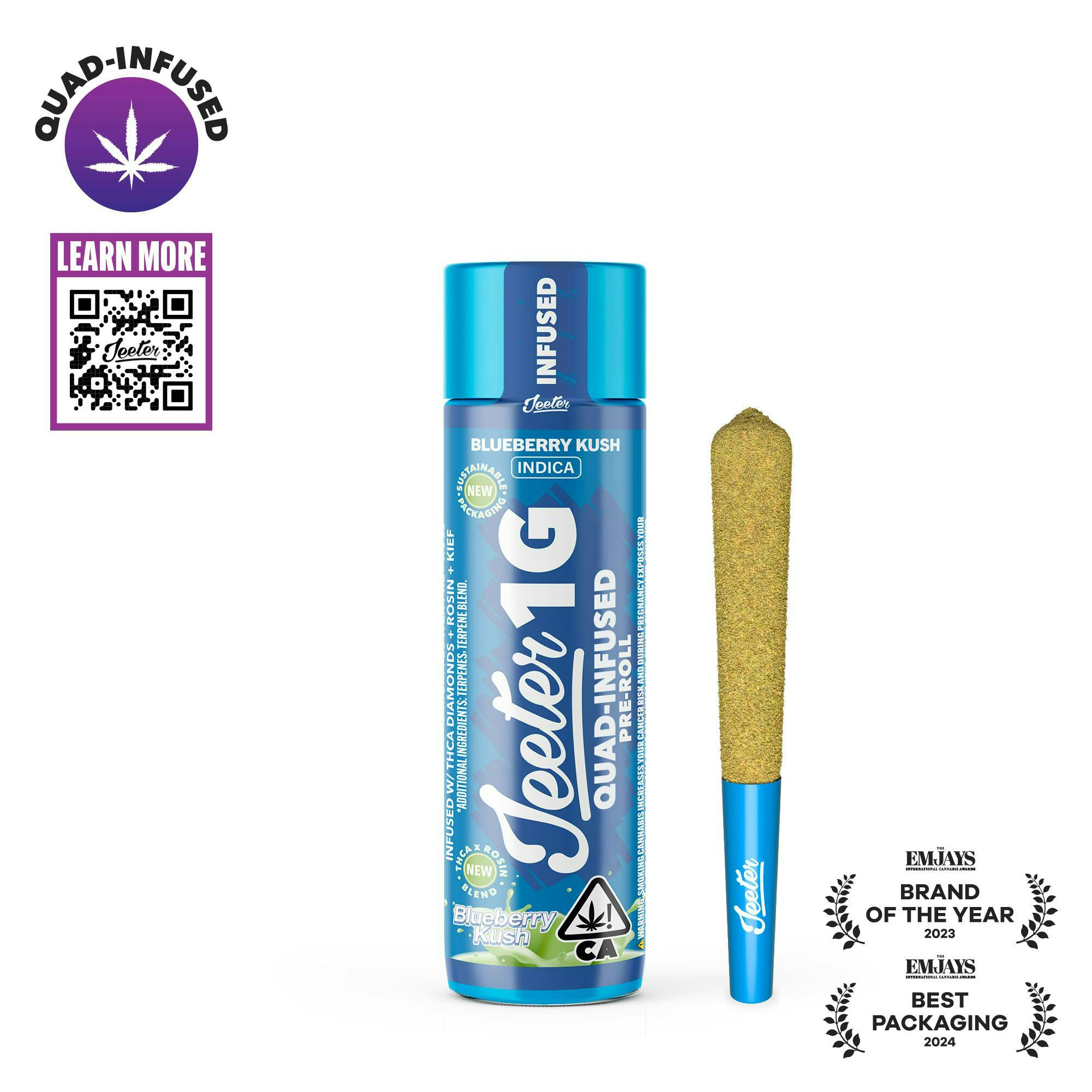 JEETER | BLUEBERRY KUSH | INDICA | INFUSED PRE-ROLL | 1G | REC - Main view