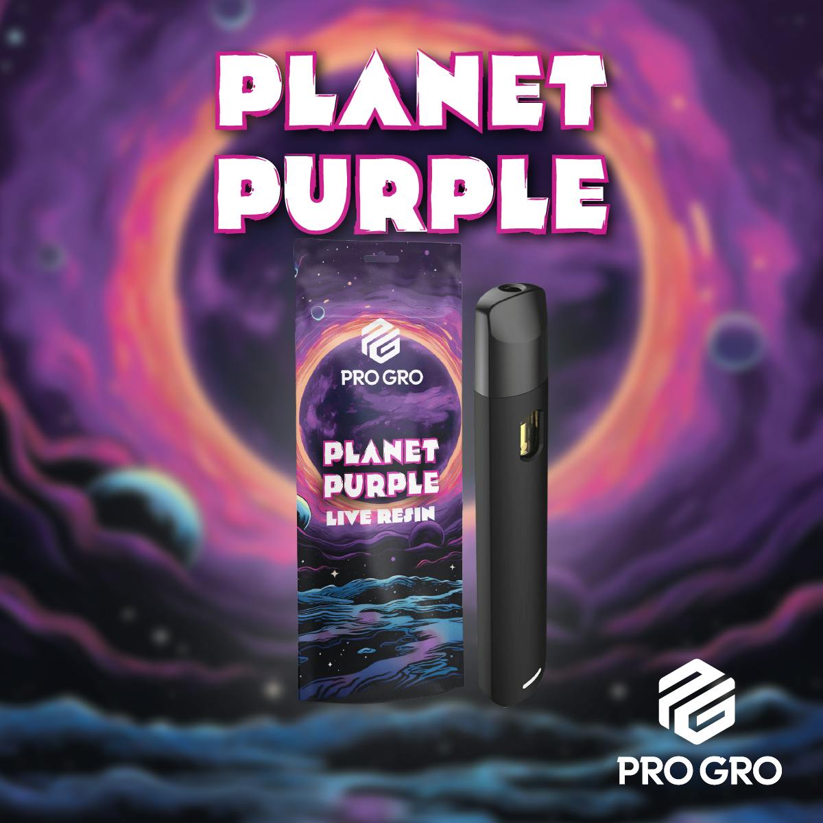 PRO GRO | PLANET PURPLE | HYBRID | DISPOSABLE VAPE | 1G | REC - Main view