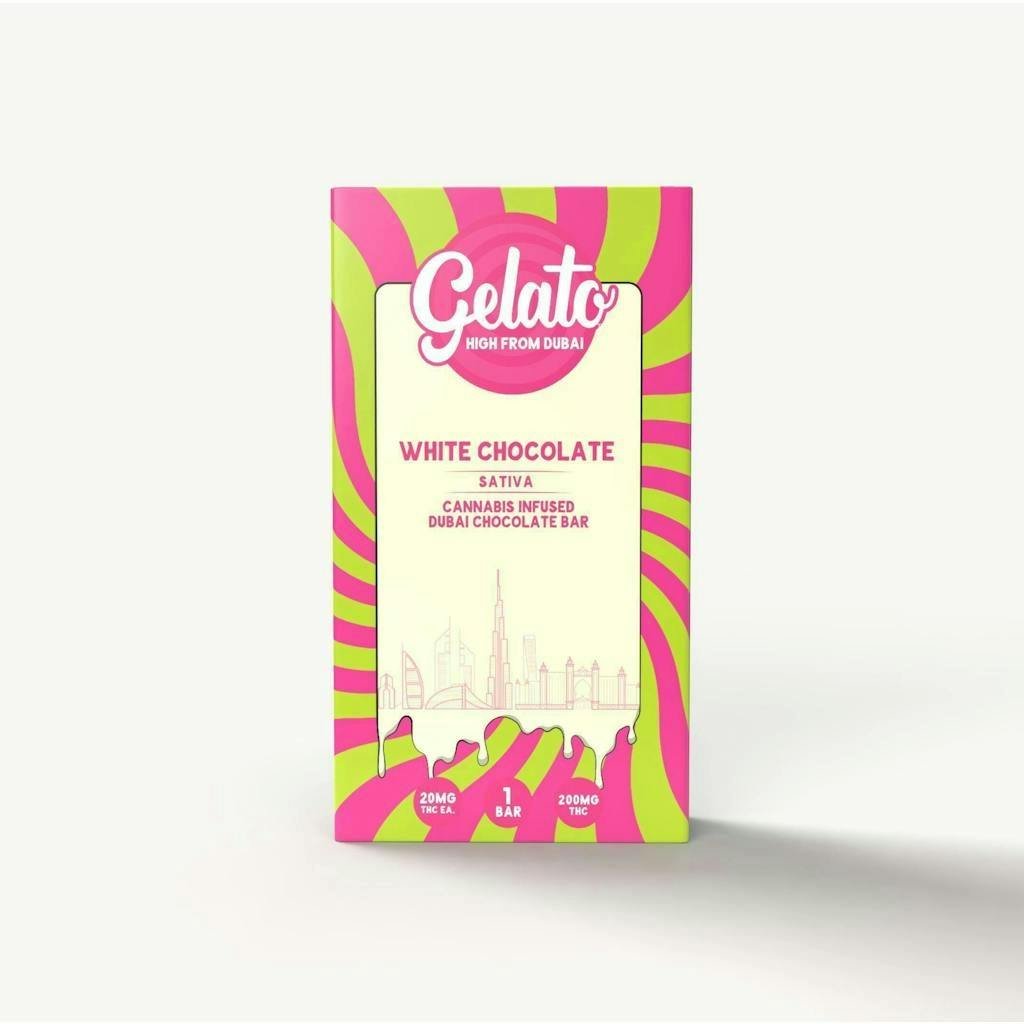GELATO | WHITE CHOCOLATE DUBAI BAR | 200MG | REC - Main view