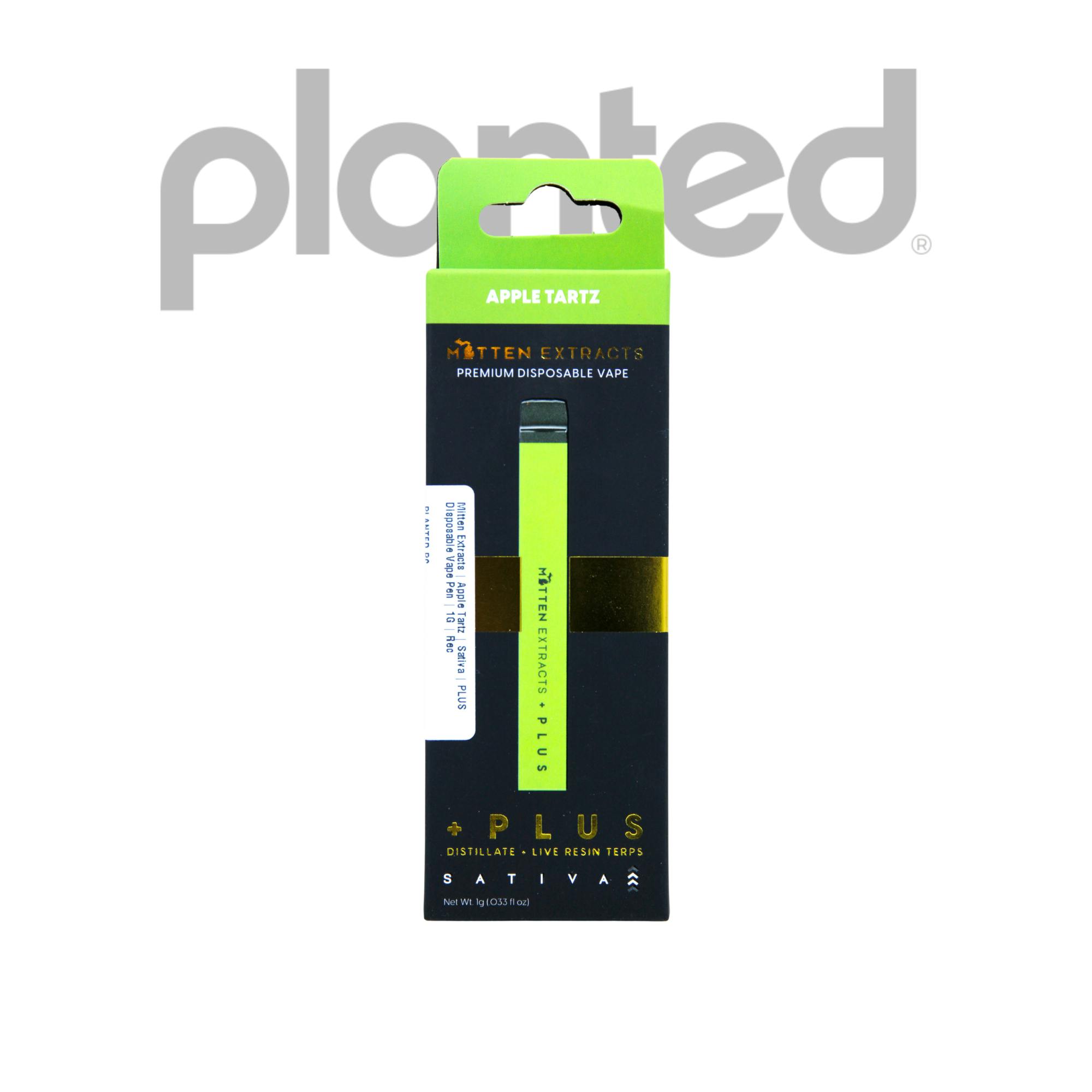 Mitten | Apple Tartz | Sativa | 1G Disposable Vape Pen | REC - Main view