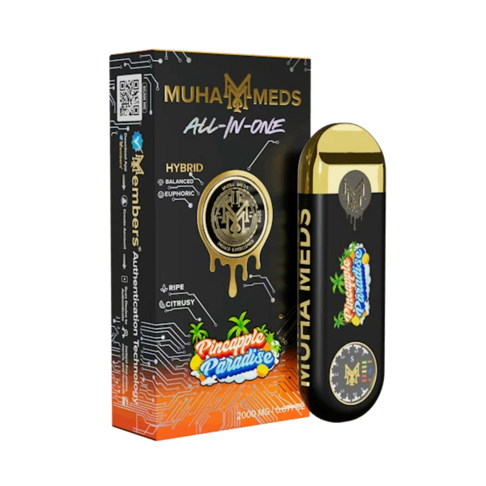 MUHA MEDS | PINEAPPLE PARADISE | HYBRID | DISPOSABLE VAPE | 2G | REC - Main view
