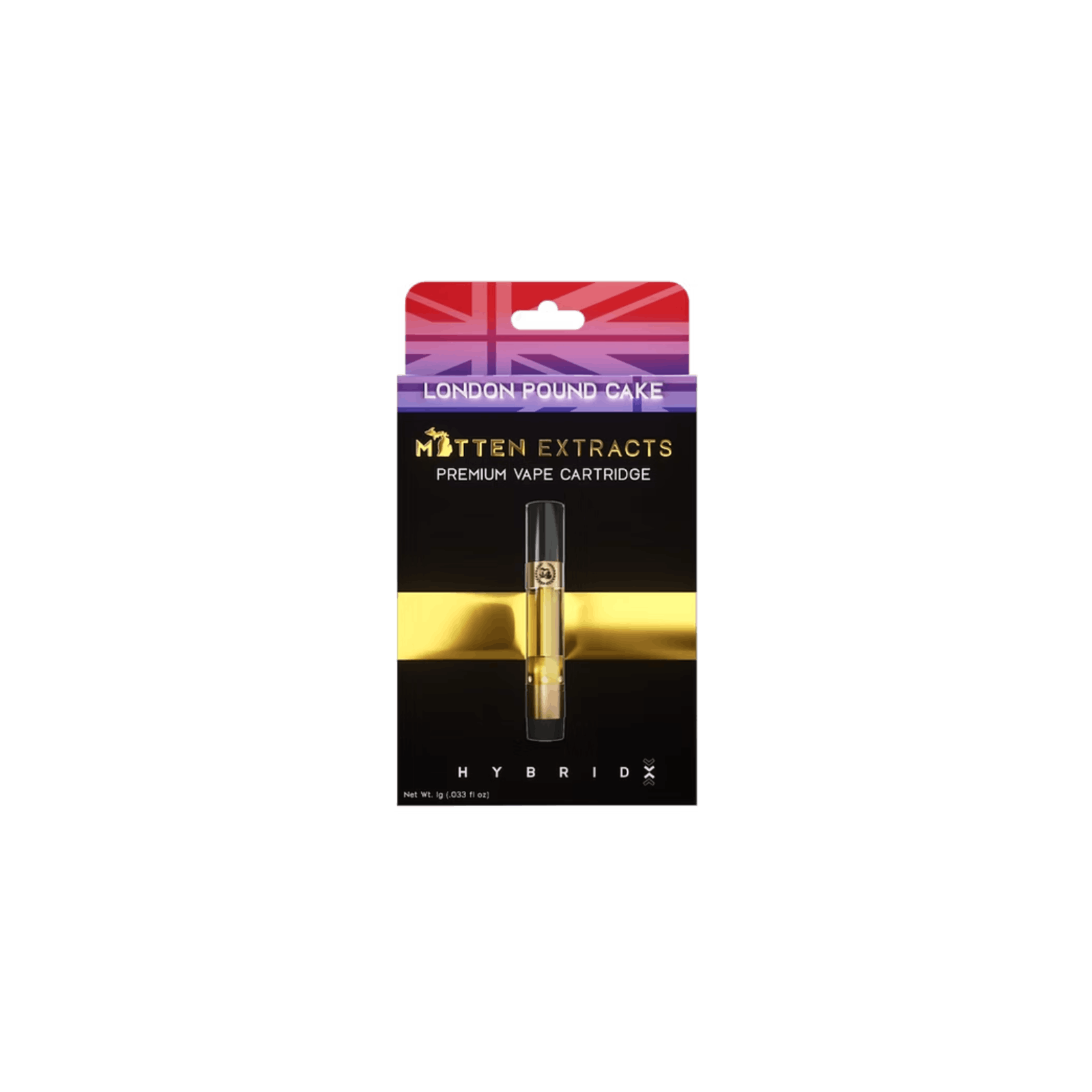 Mitten Extracts | London Pound Cake | Hybrid | 510 Vape Cartridge | 1G | REC - Main view