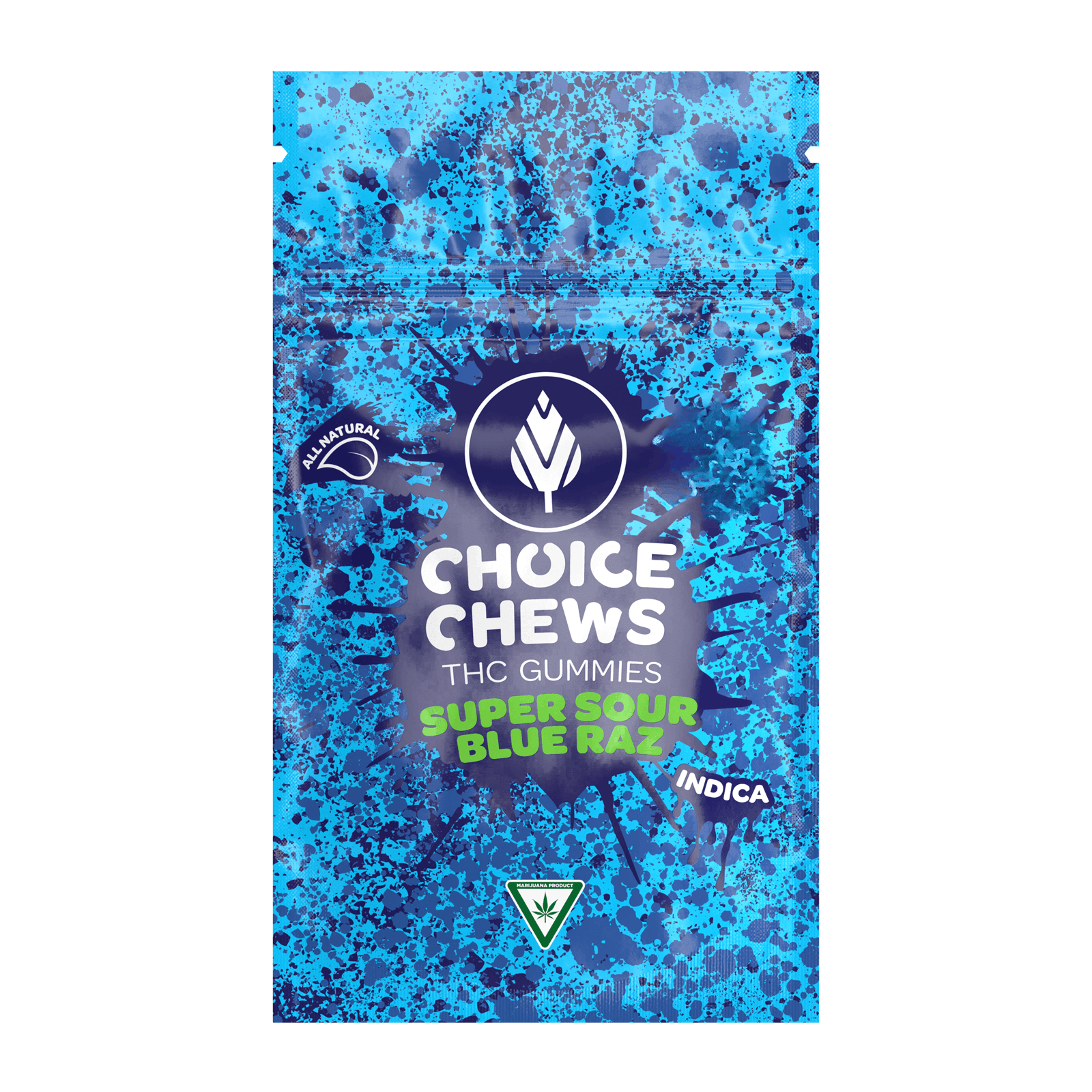 CHOICE | SUPER SOUR BLUE RAZZ | INDICA | GUMMIES | 100MG | REC - Main view