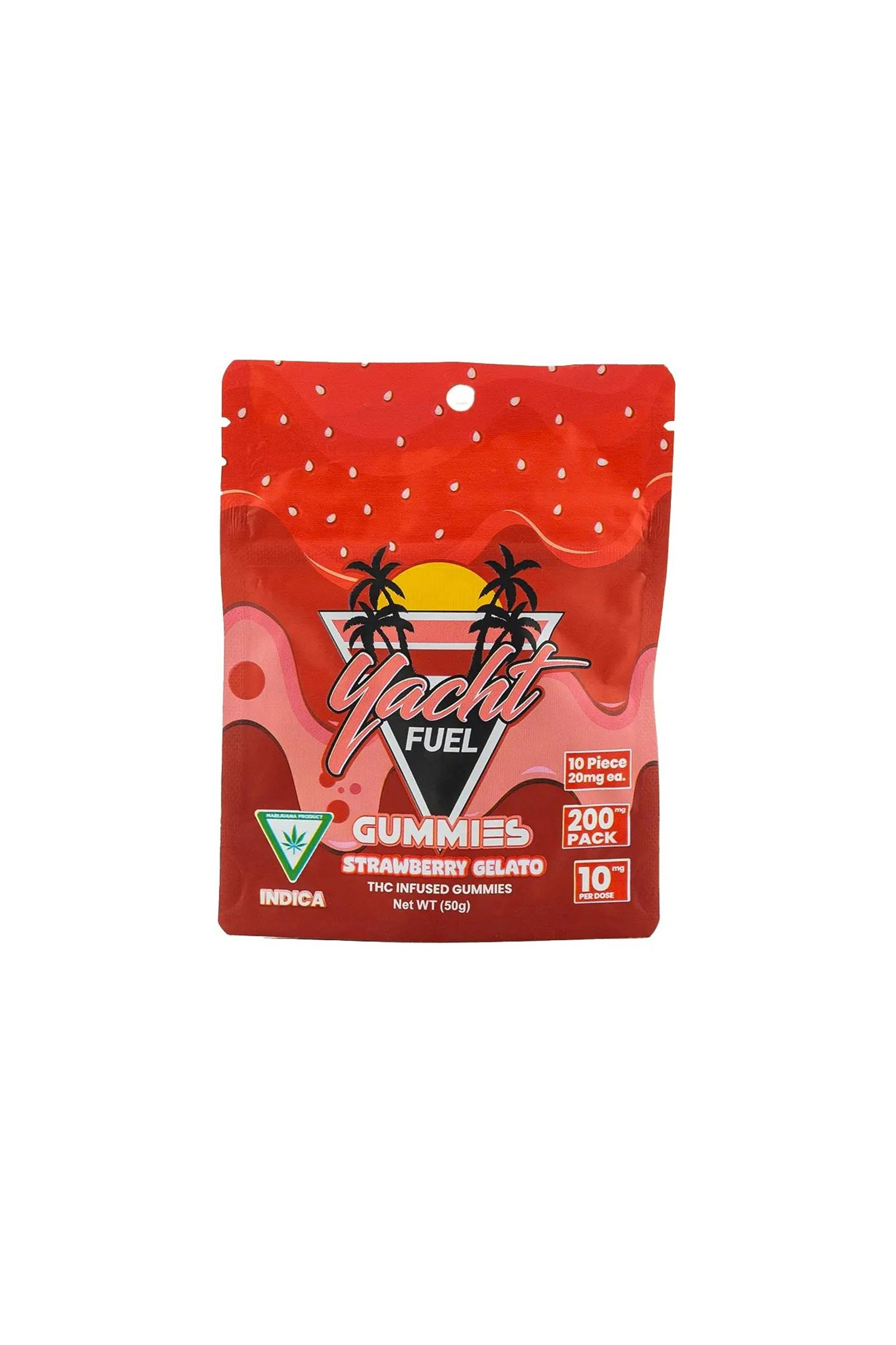 YACHT FUEL | STRAWBERRY GELATO | INDICA | GUMMIES | 200MG | REC - Main view
