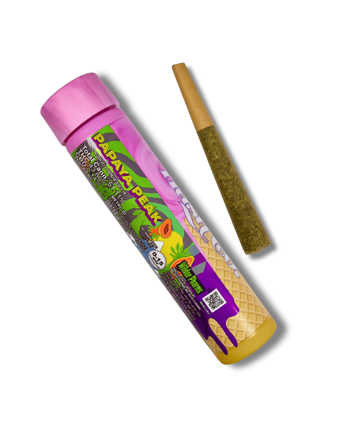 ICE KREAM HASH CO. | PAPAYA PEAK | HYBRID | ROSIN INFUSED PRE-ROLL | 1G | REC - Main view