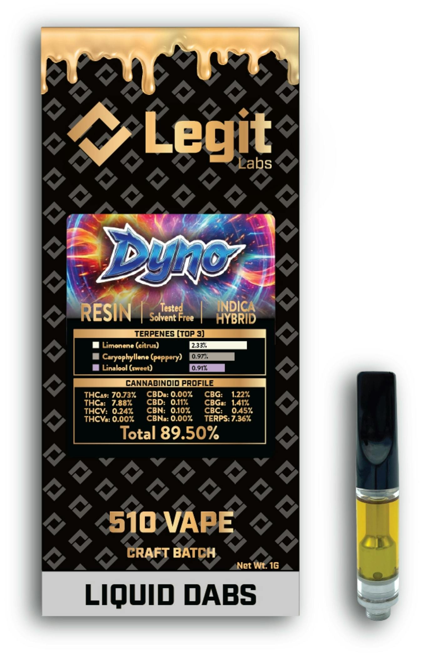 LEGIT LABS | FROSTED BANANA INDICA|  | 510 CARTRIDGE | 1G | REC - Main view