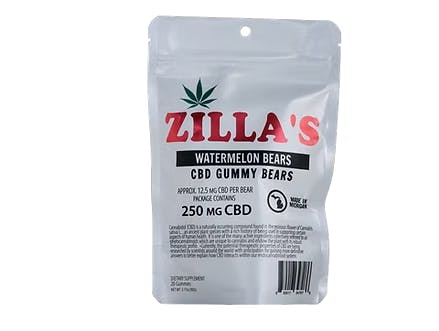 Zilla's | Watermelon Bears | 250MG CBD Gummies | - Main view