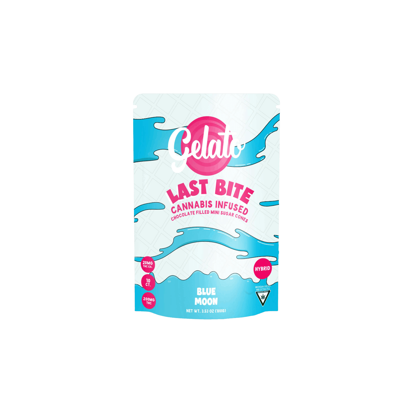 GELATO | LAST BITE CONE | BLUE MOON | HYBRID | CHOCOLATE | 200MG | REC - Main view