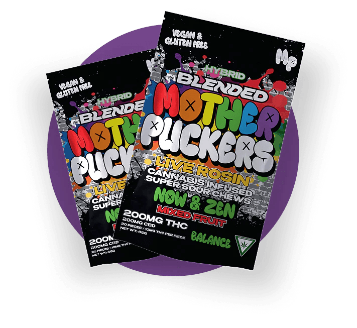 MOTHER PUCKERS | NOW & ZEN MIXED FRUIT ROSIN | HYBRID | GUMMIES | 200MG  | REC - Main view