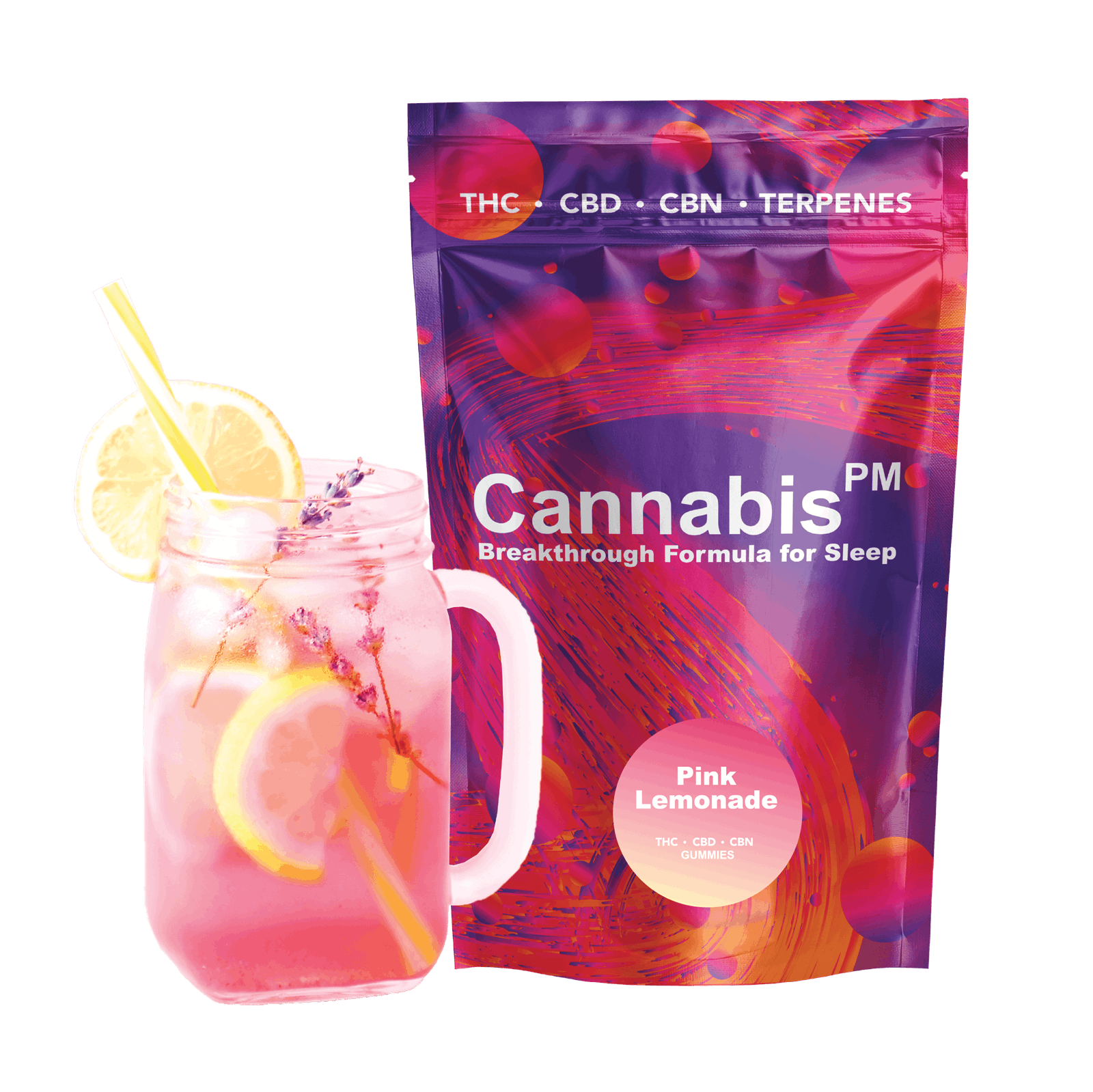 CannabisPM | Pink Lemonade | Indica | 200MG Gummies - Main view