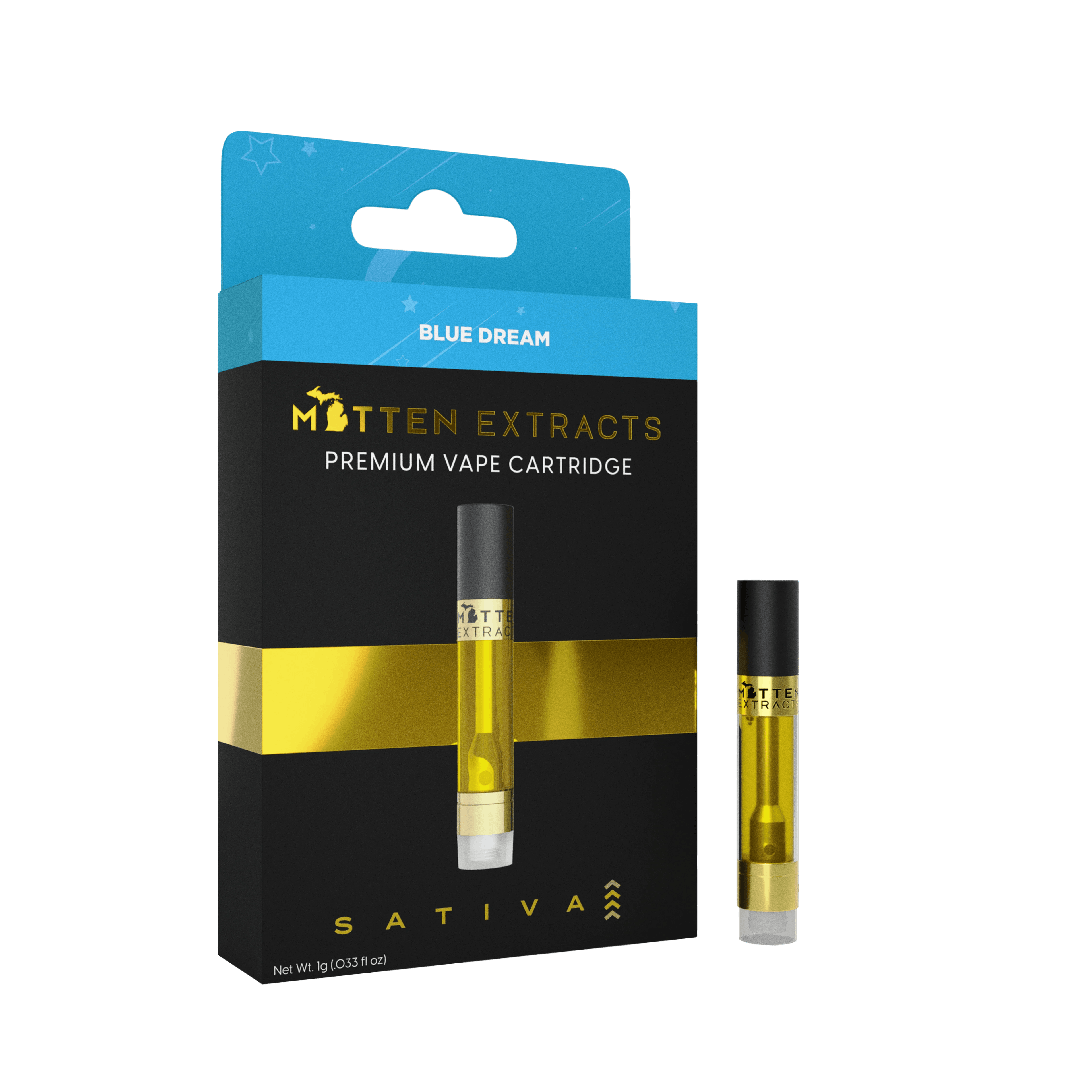 Mitten | Blue Dream | Sativa | 510 Vape Cartridge | 1G | REC - Main view