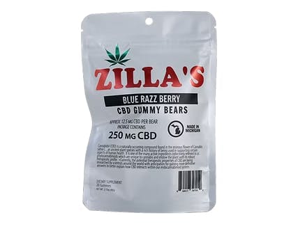 ZILLA'S | BLUE RASPBERRY | CBD GUMMIES | 250MG - Main view