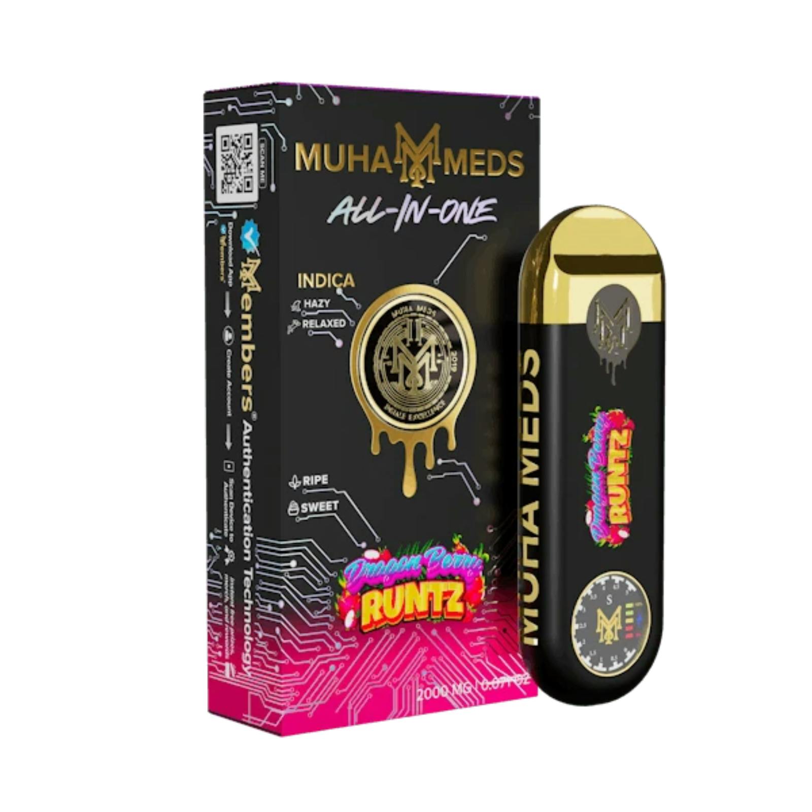 MUHA MEDS | DRAGON BERRY RUNTZ | INDICA | DISPOSABLE VAPE | 2G | REC - Main view