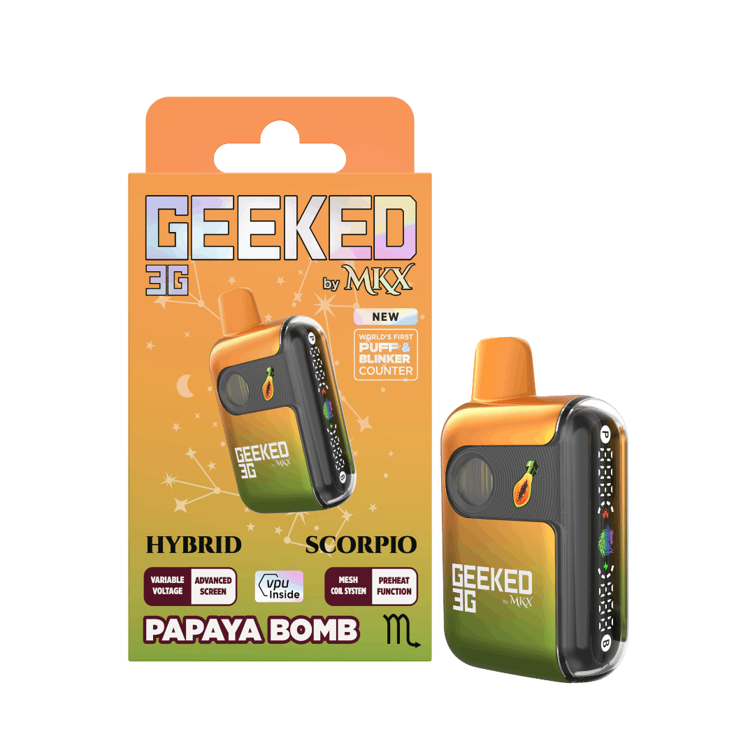 GEEKED | PAPAYA BOMB | HYBRID | DISPOSABLE VAPE | 3G | REC - Main view